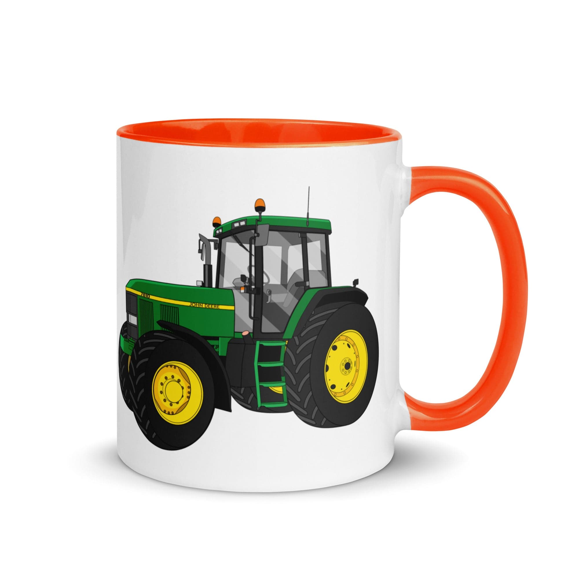 The Tractors Mugs Store Orange John Deere 7810 Mug with Color Inside Quality Farmers Merch