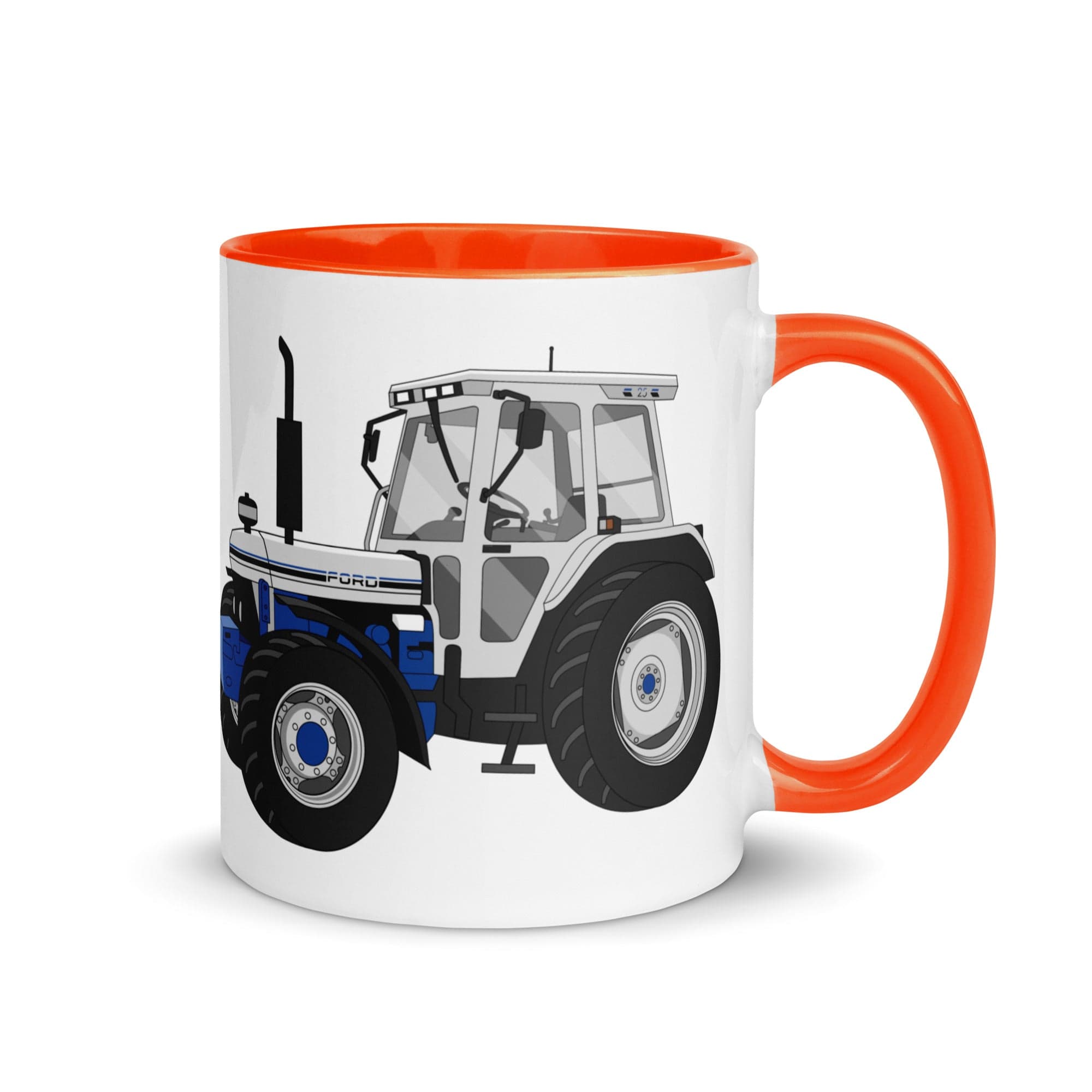 The Tractors Mugs Store Orange Ford 7810 Jubilee Edition SilverTractor Mug with Color Inside Quality Farmers Merch