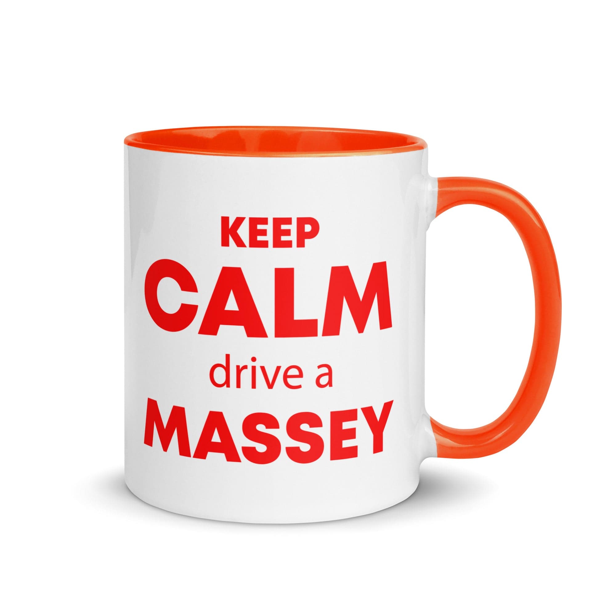 The Tractors Mugs Store Orange KEEP CALM drive a MASSEY Mug with Color Inside Quality Farmers Merch