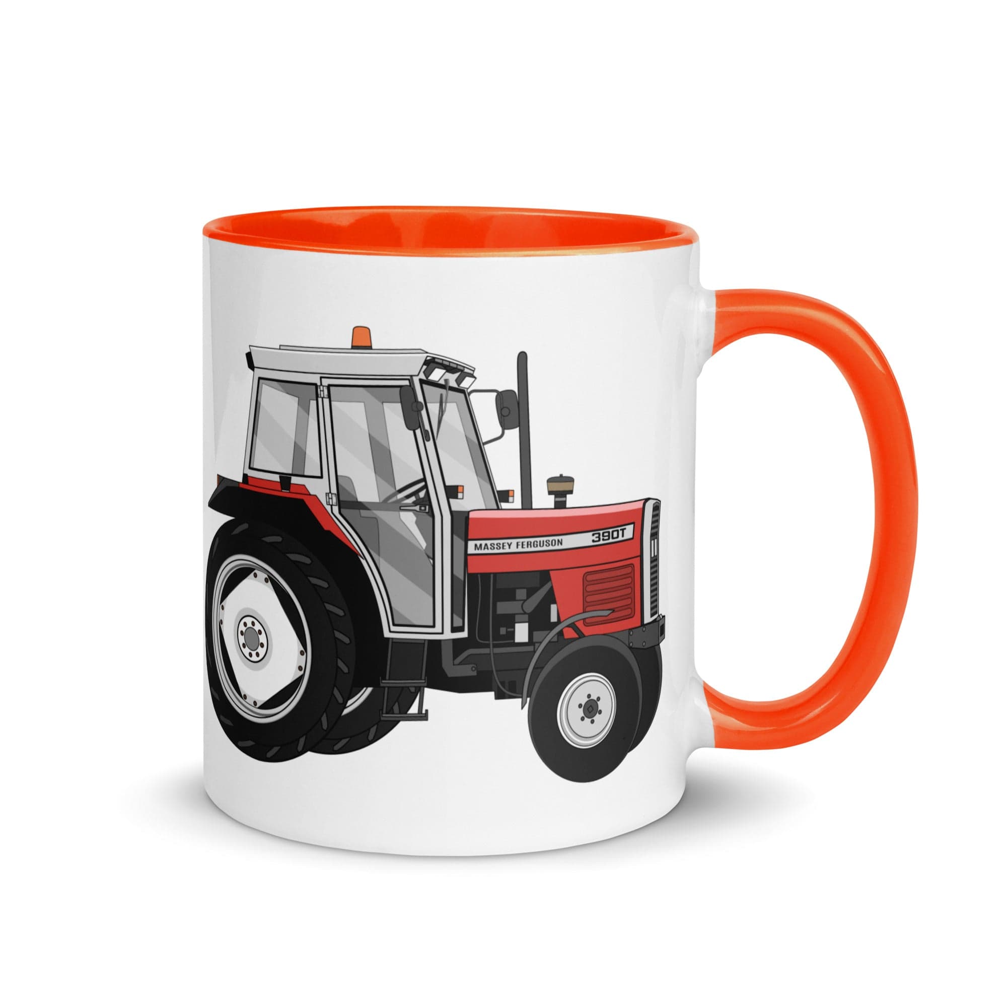 The Tractors Mugs Store Orange Massey Ferguson 390T Mug with Color Inside Quality Farmers Merch