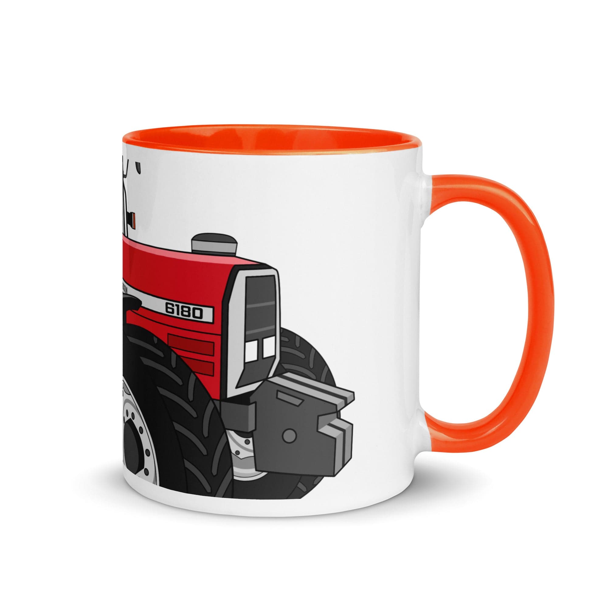 The Tractors Mugs Store Orange Massey Ferguson 6180 2.0 Mug with Color Inside Quality Farmers Merch