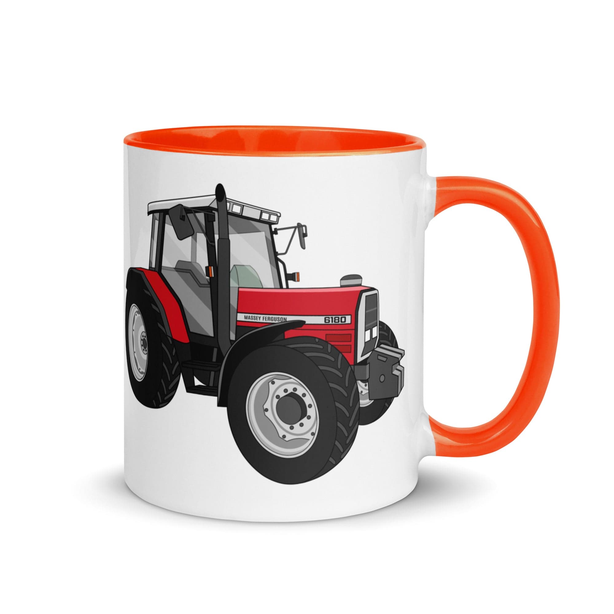 The Tractors Mugs Store Orange Massey Ferguson 6180 Mug with Color Inside Quality Farmers Merch