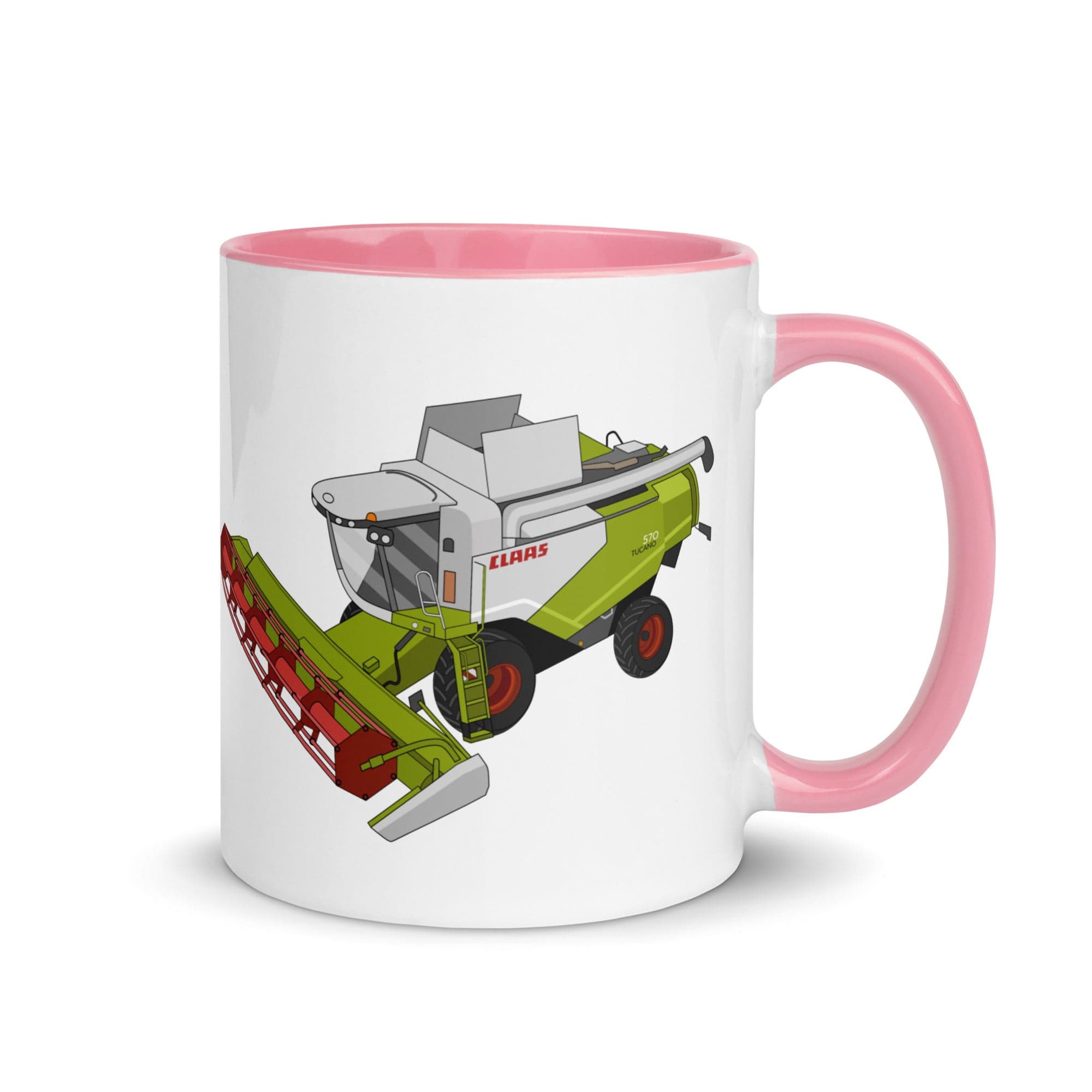 The Tractors Mugs Store Pink Class Tucano 570 Mug with Color Inside Quality Farmers Merch