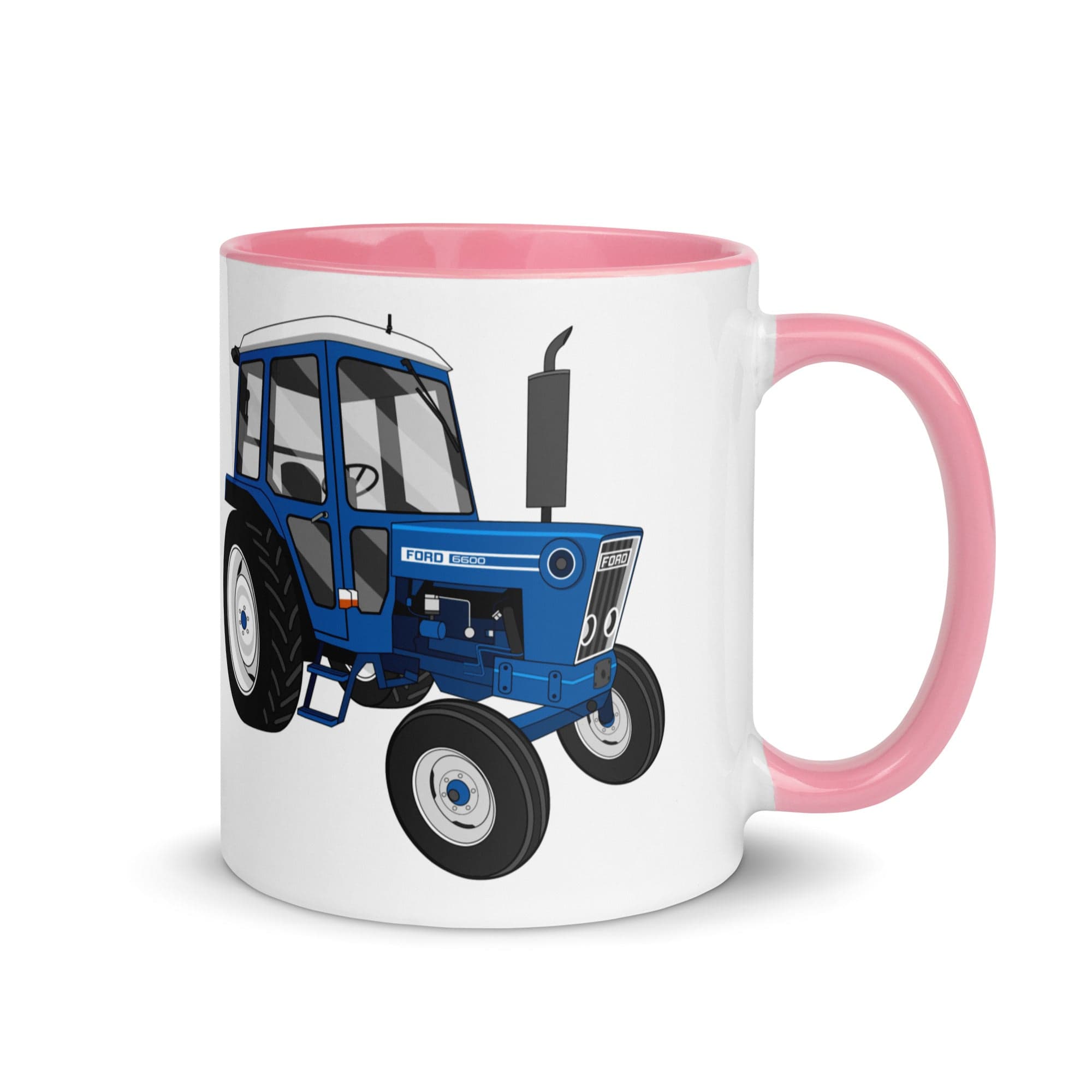 The Tractors Mugs Store Pink Ford 6600 Mug with Color Inside Quality Farmers Merch