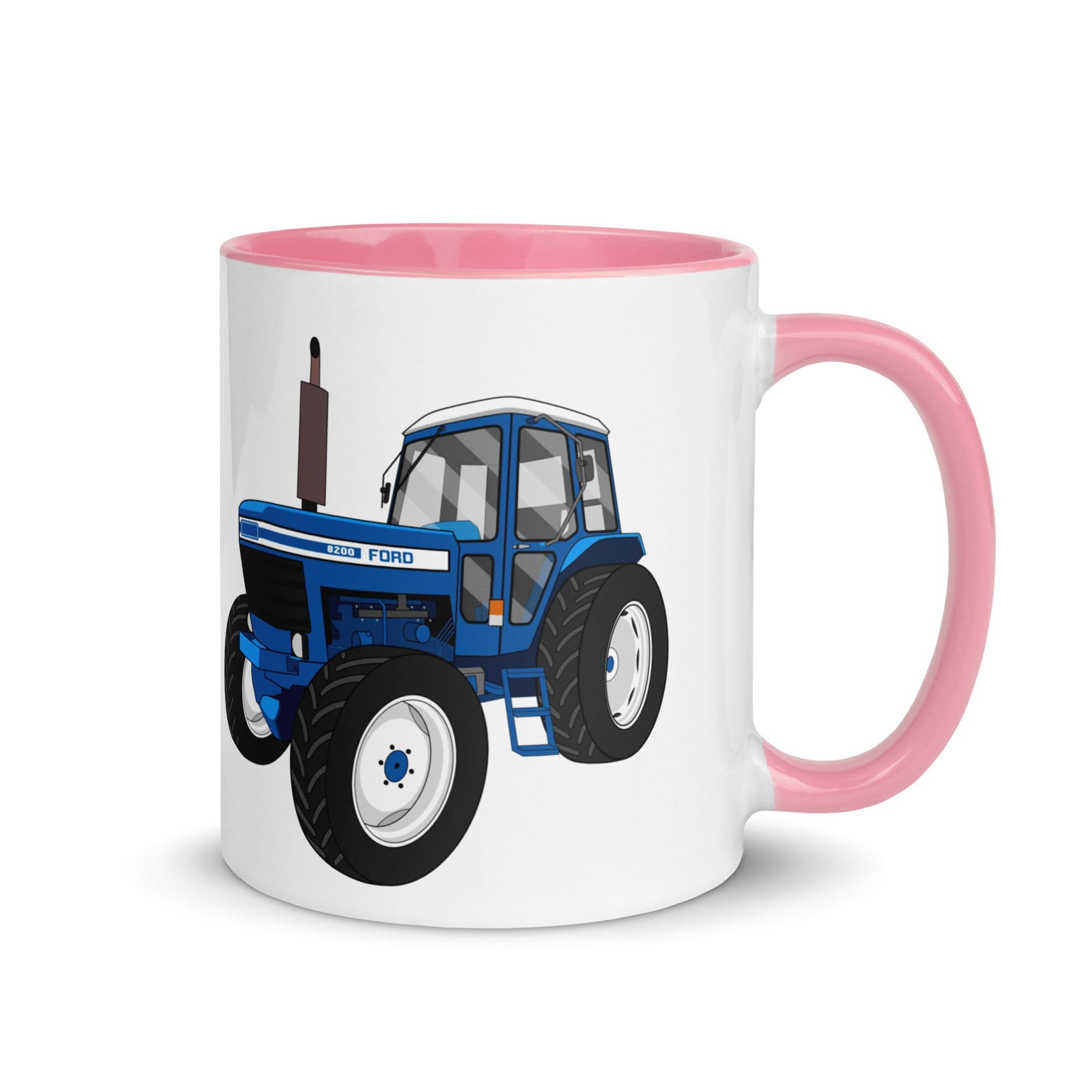 The Tractors Mugs Store Pink Ford 8200 Mug with Color Inside Quality Farmers Merch