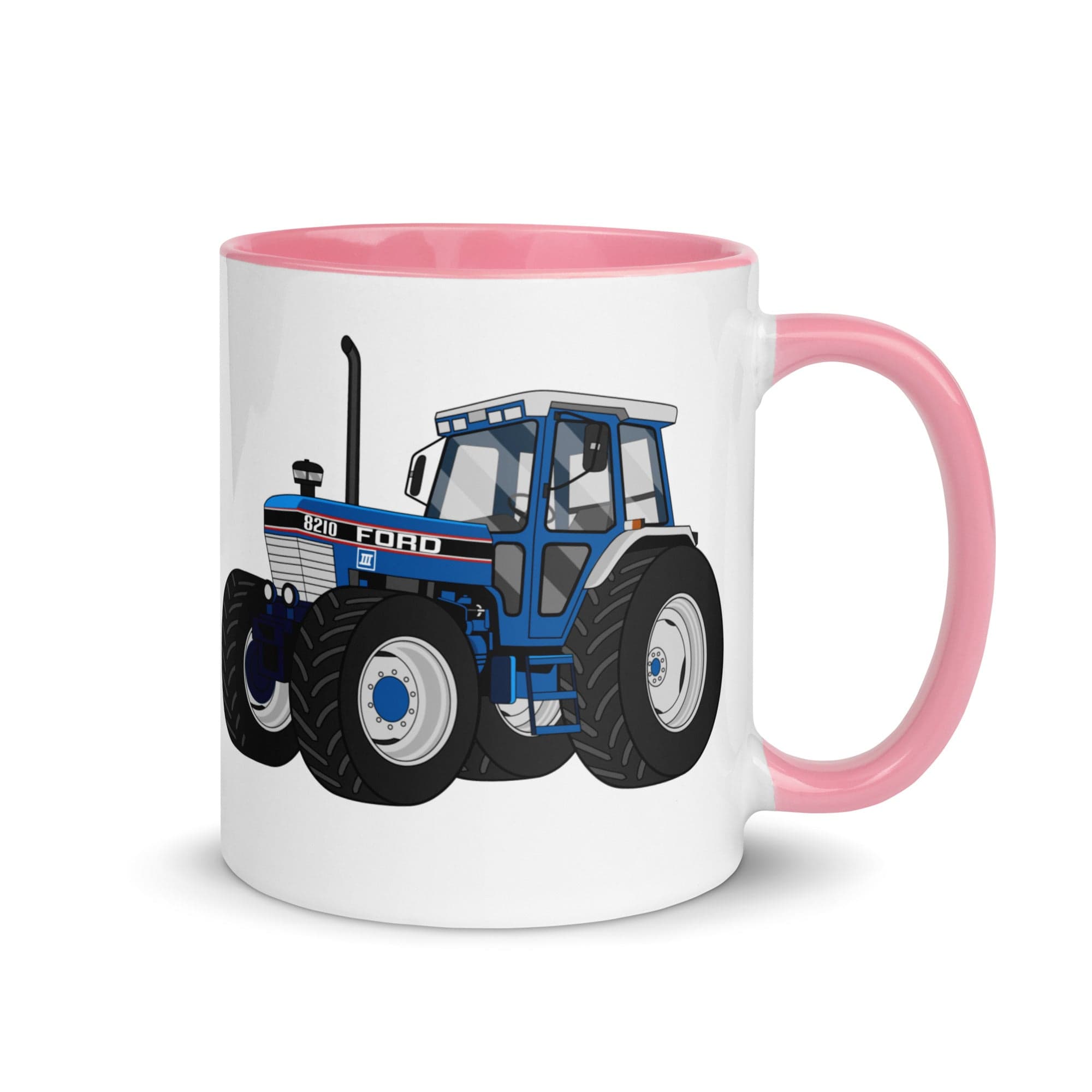 The Tractors Mugs Store Pink Ford 8210 4WD Mug with Color Inside Quality Farmers Merch