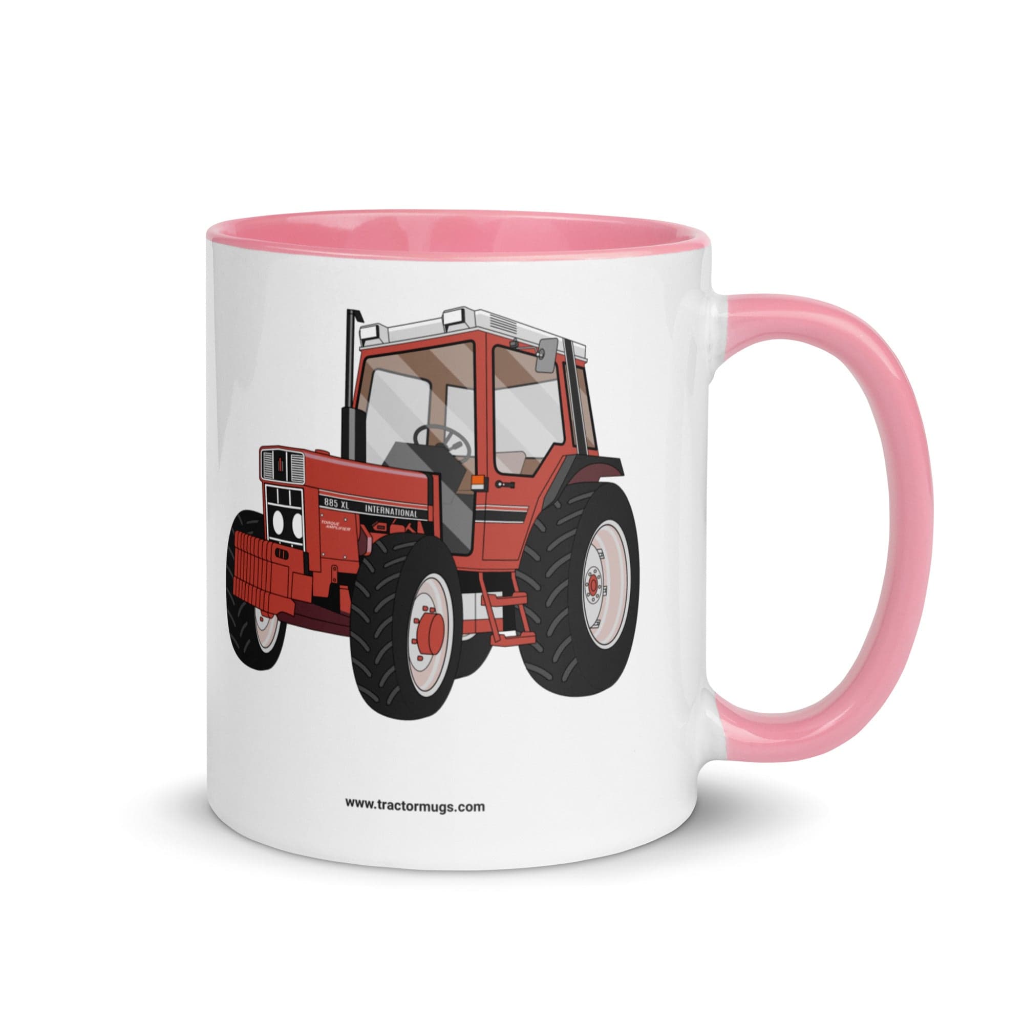 The Tractors Mugs Store Pink International 885 XL 4WD | Mug with Color Inside Quality Farmers Merch