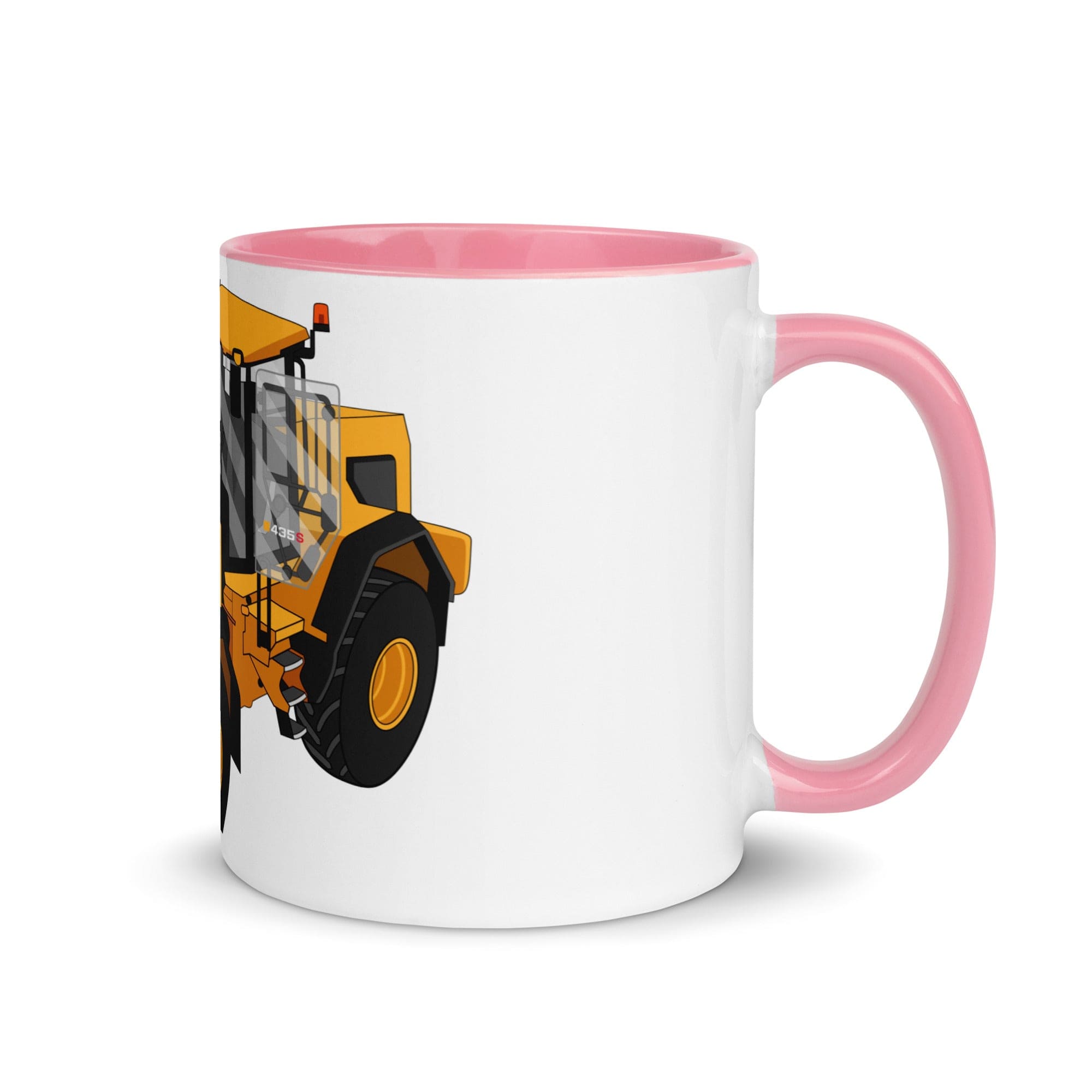 The Tractors Mugs Store Pink JCB 435 S Farm Master 2.0 Mug with Color Inside Quality Farmers Merch