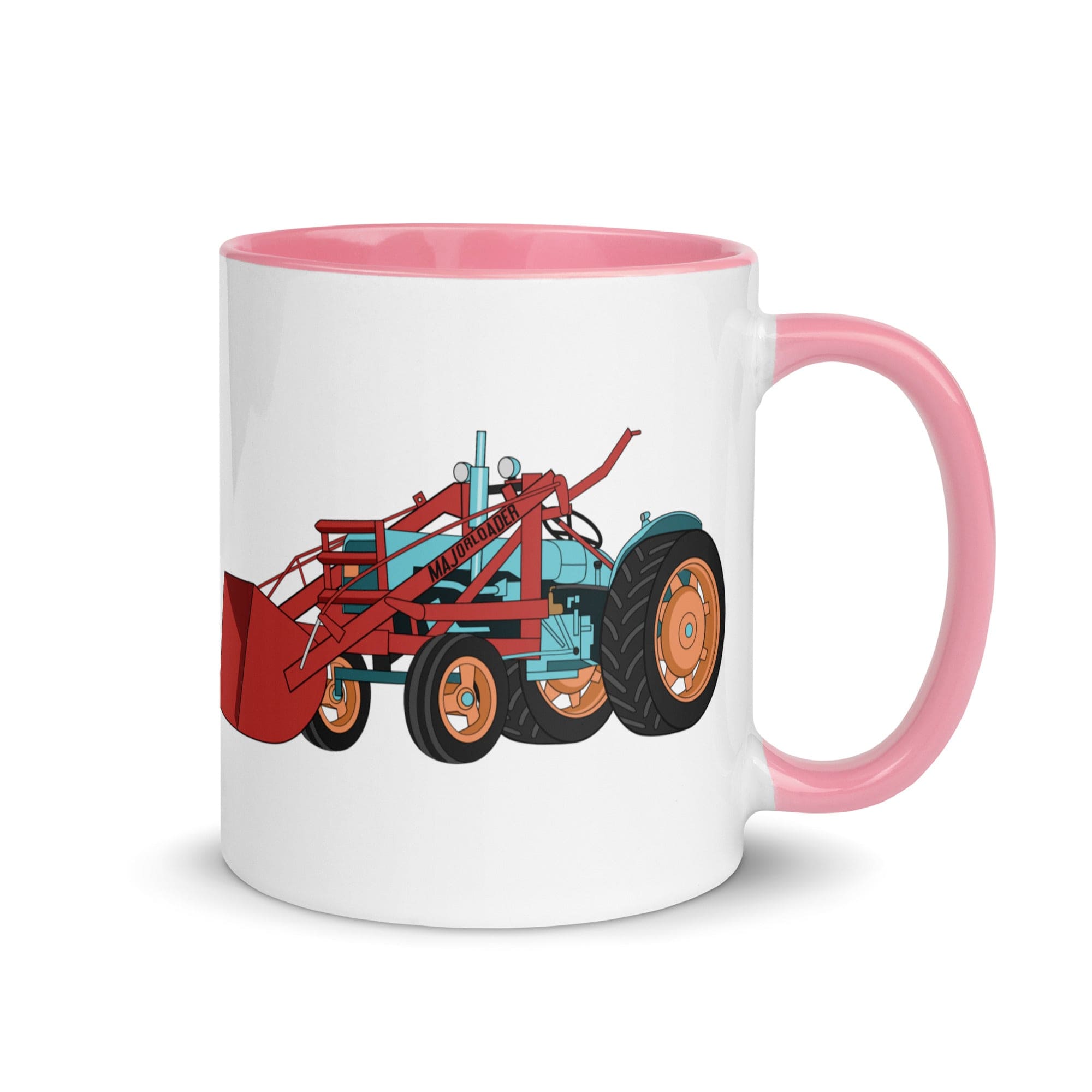 The Tractors Mugs Store Pink JCB Major Loader Mug with Color Inside Quality Farmers Merch