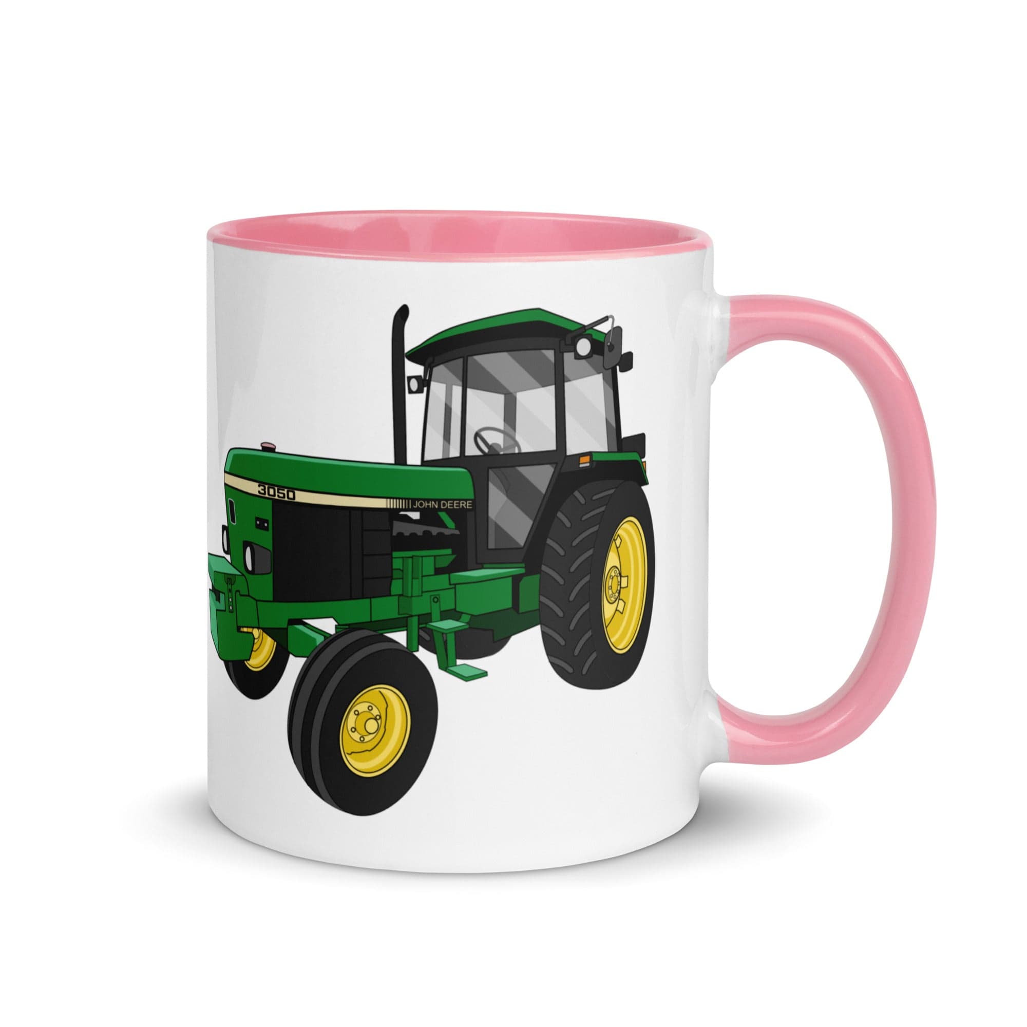 The Tractors Mugs Store Pink John Deere 3050 2WD Mug with Color Inside Quality Farmers Merch