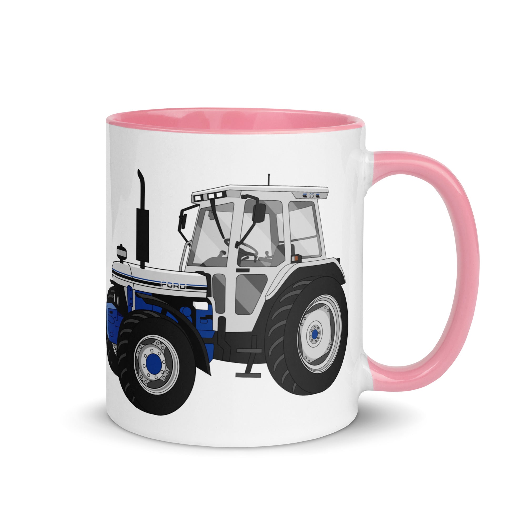 The Tractors Mugs Store Pink Ford 7810 Jubilee Edition SilverTractor Mug with Color Inside Quality Farmers Merch