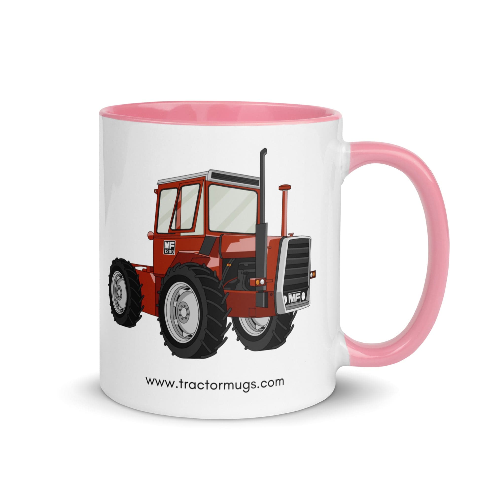 The Tractors Mugs Store Pink Massey Ferguson 1200 | Mug with Color Inside Quality Farmers Merch