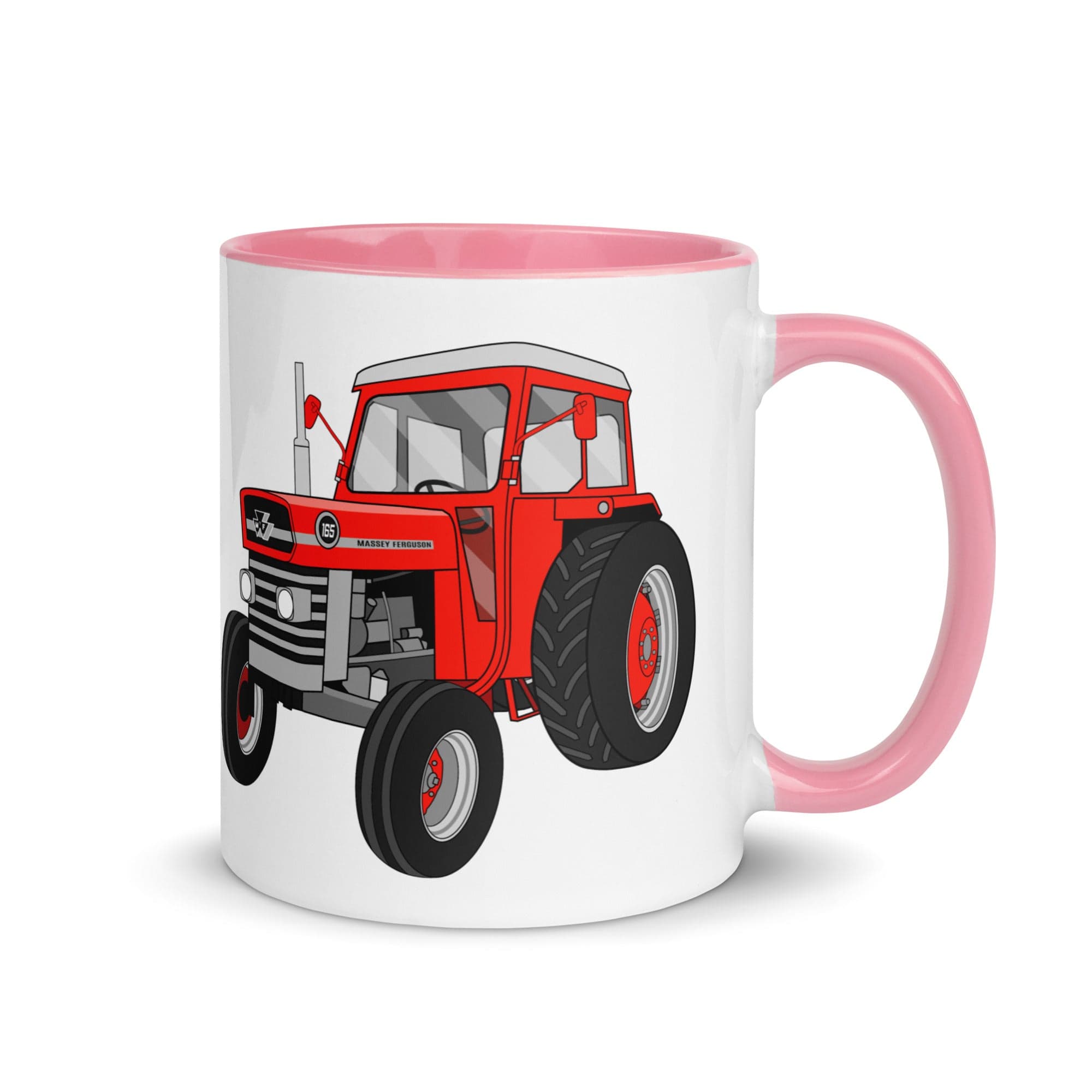 The Tractors Mugs Store Pink Massey Ferguson 165 Mug with Color Inside Quality Farmers Merch