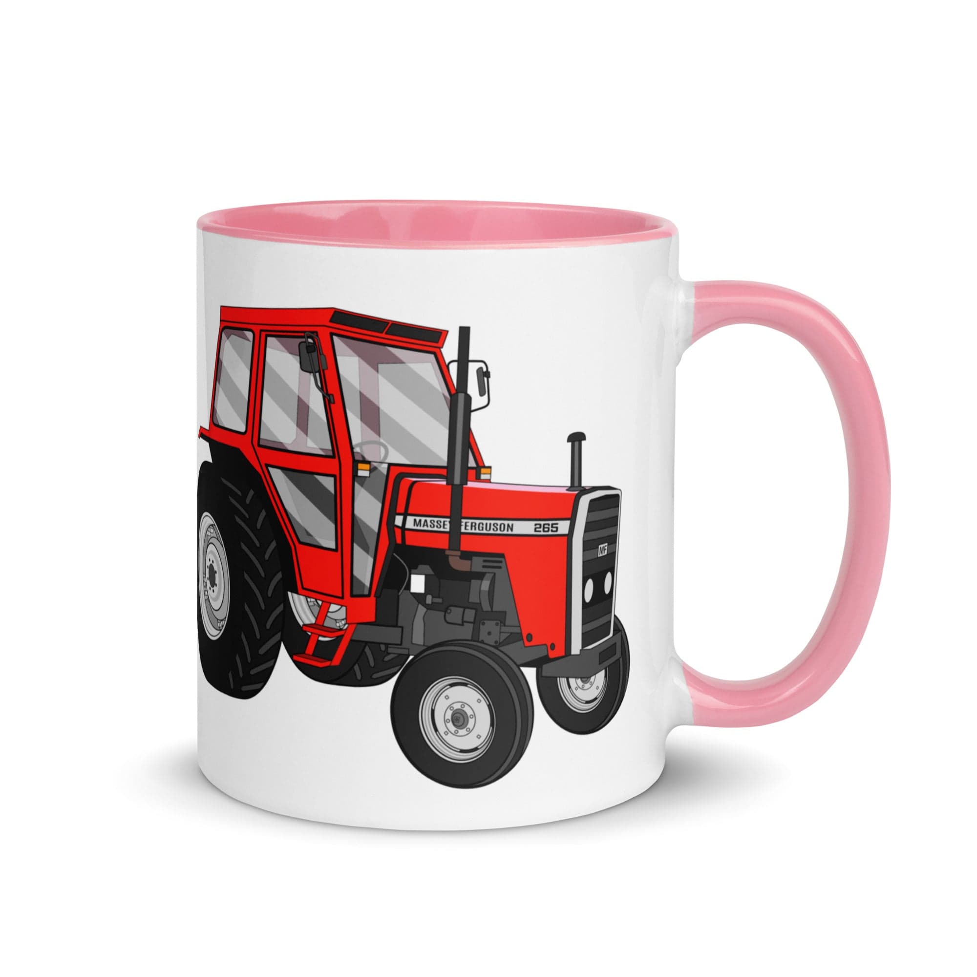 The Tractors Mugs Store Pink Massey Ferguson 265 Mug with Color Inside Quality Farmers Merch