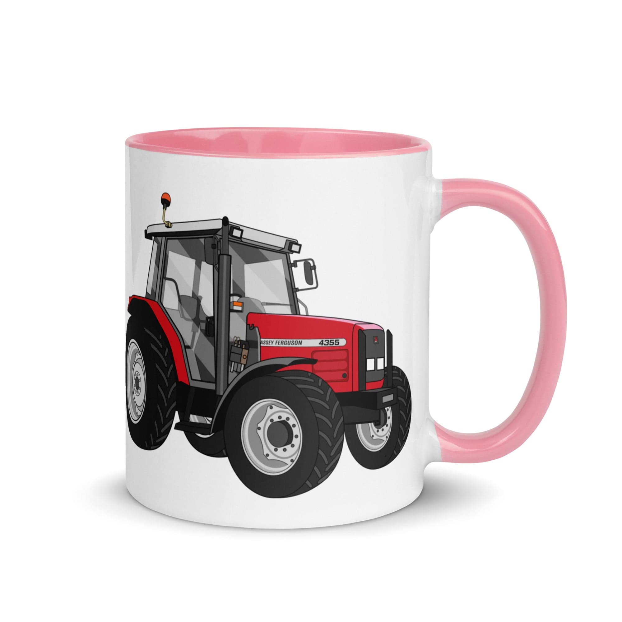 The Tractors Mugs Store Pink Massey Ferguson 4355 Mug with Color Inside Quality Farmers Merch