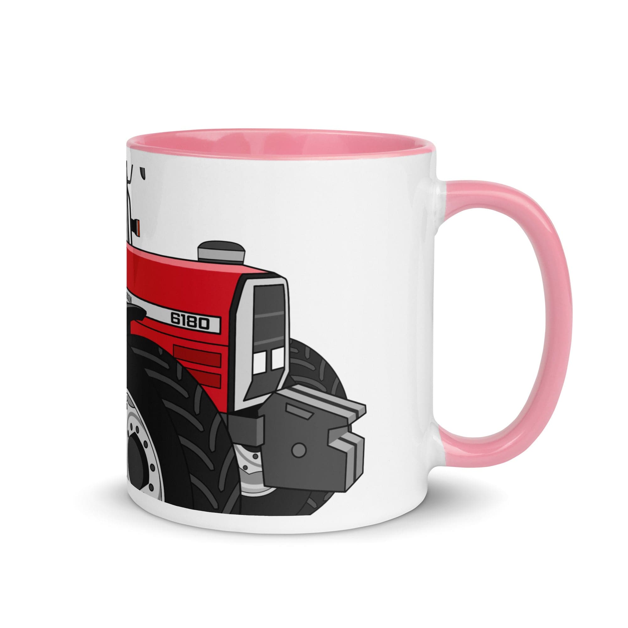 The Tractors Mugs Store Pink Massey Ferguson 6180 2.0 Mug with Color Inside Quality Farmers Merch
