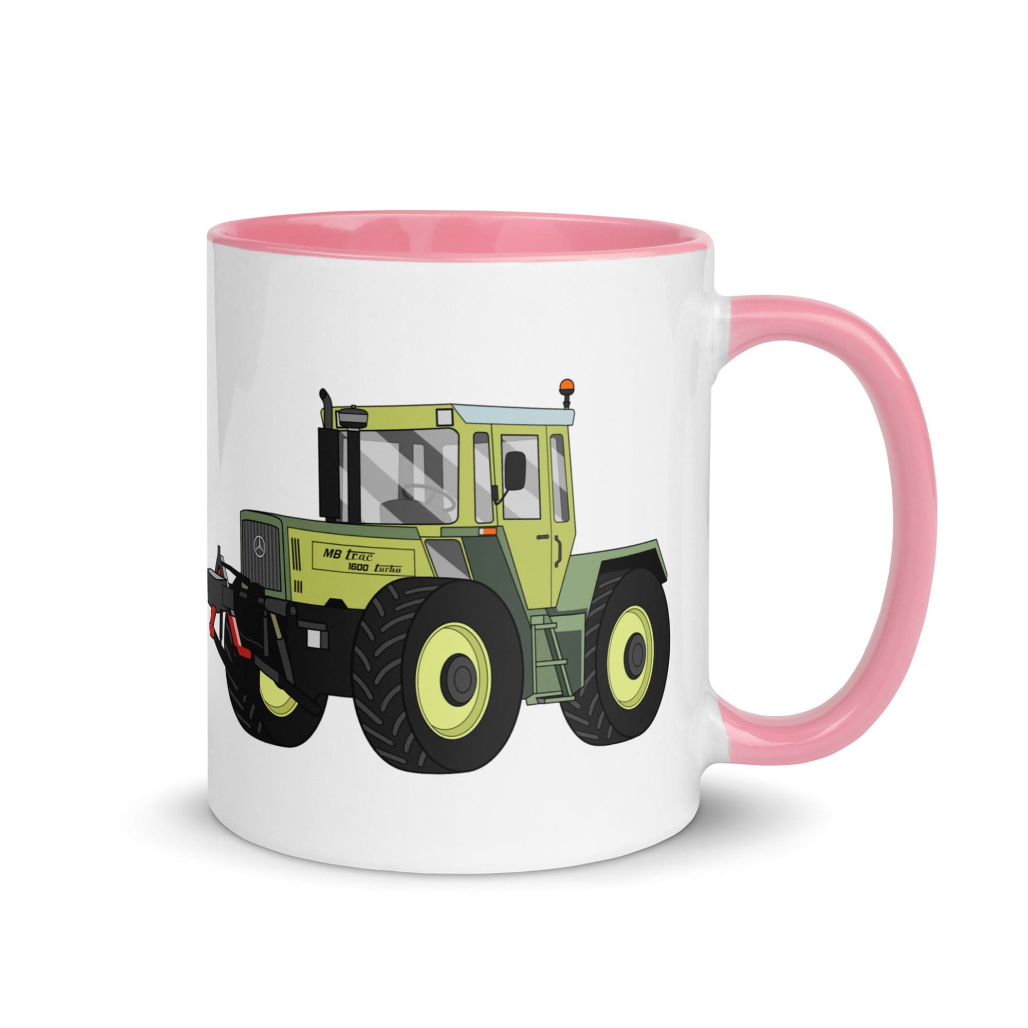 The Tractors Mugs Store Pink MB Trac 1300 Mug with Color Inside Quality Farmers Merch