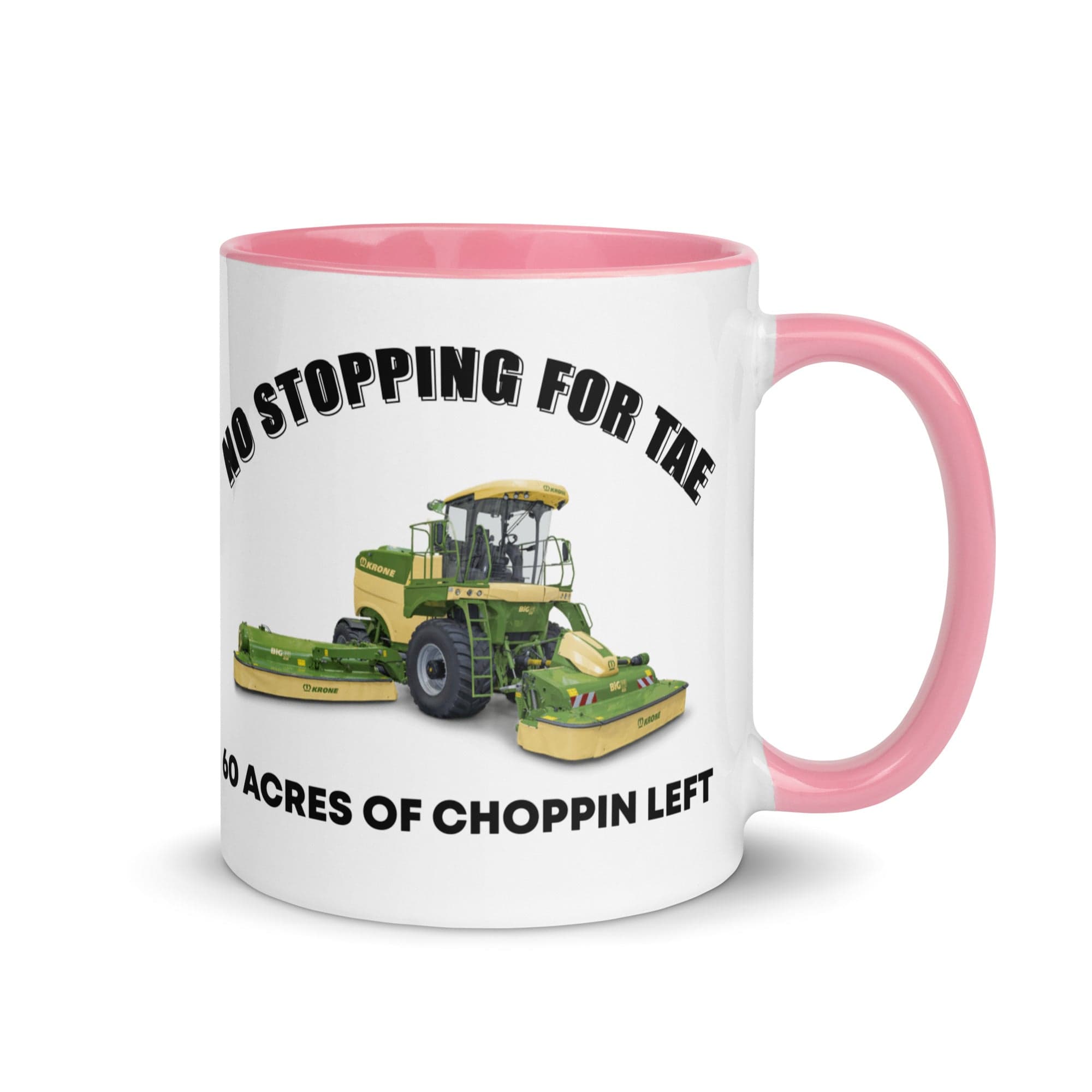 The Tractors Mugs Store Pink No Stopping for Tae Mug with Color Inside Quality Farmers Merch