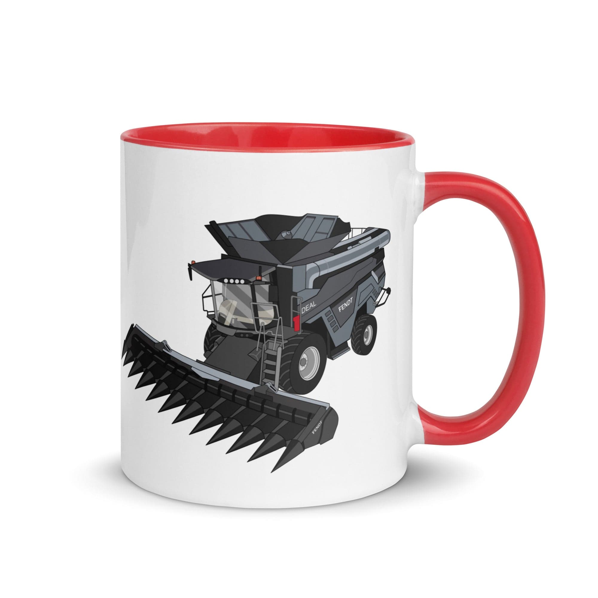 The Tractors Mugs Store Red Fendt 9T Ideal Combine Harvester Mug with Color Inside Quality Farmers Merch