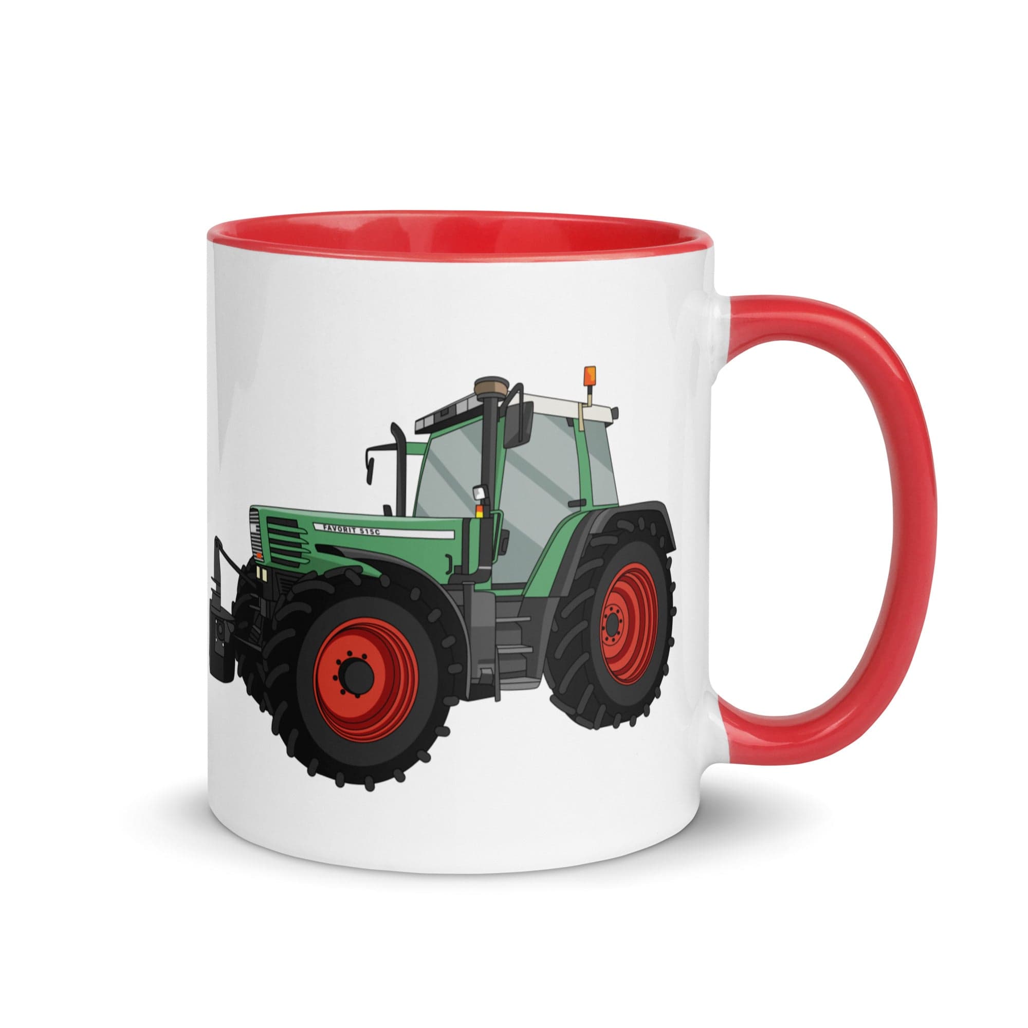 The Tractors Mugs Store Red Fendt Favorit 515 Mug with Color Inside Quality Farmers Merch