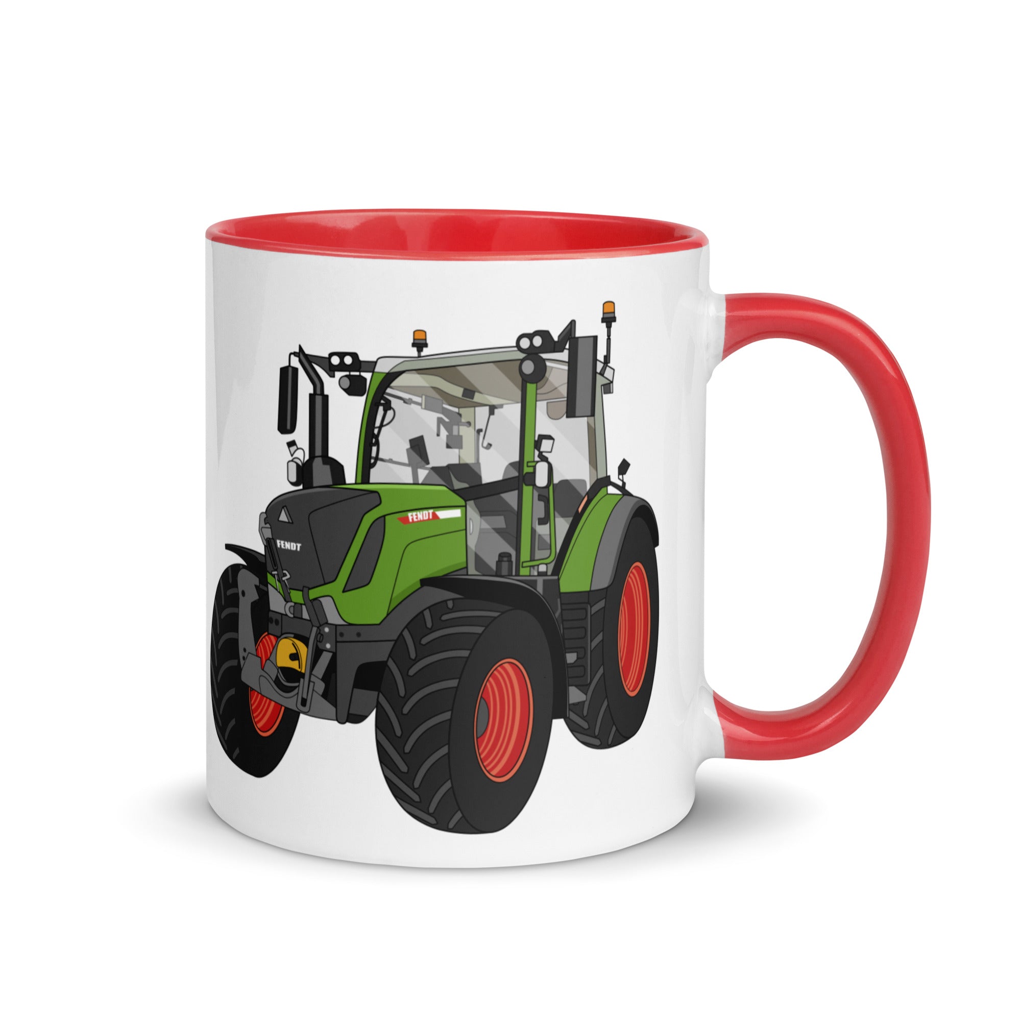 The Tractors Mugs Store Red Fendt Vario 313 Mug with Color Inside Quality Farmers Merch