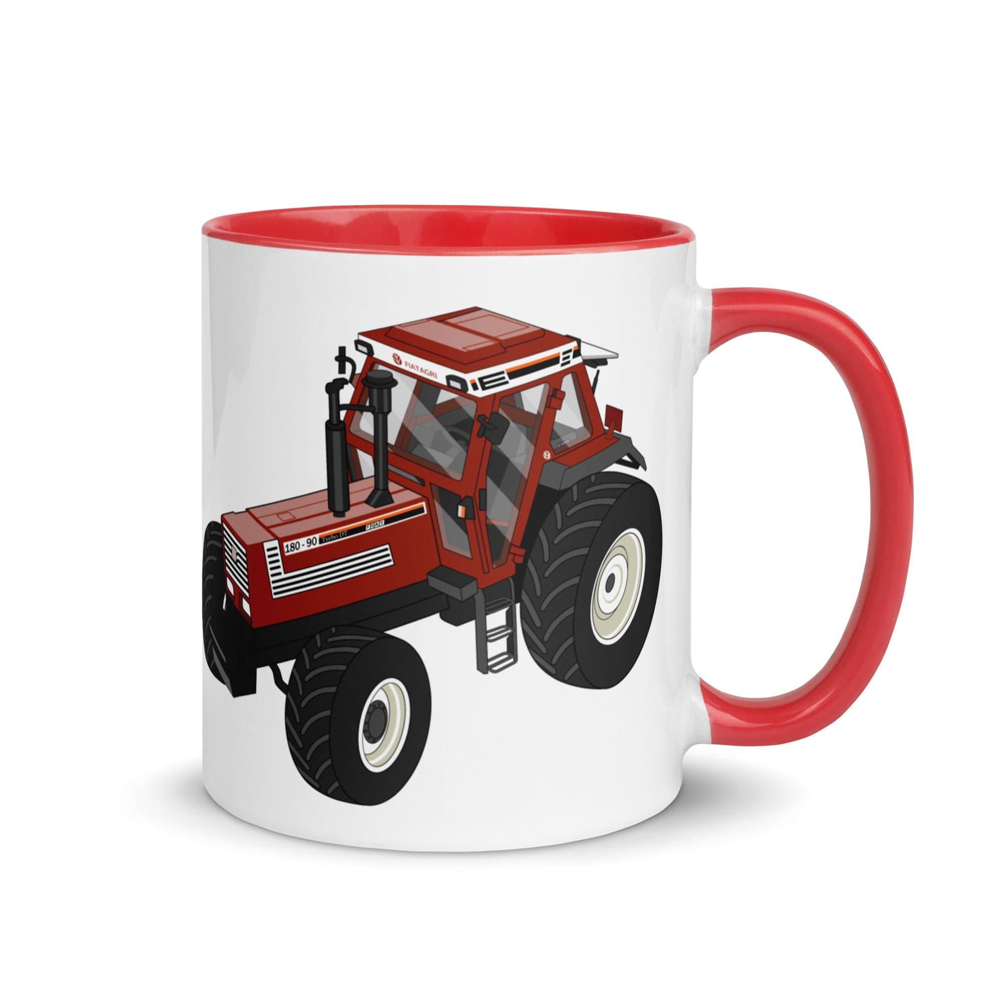 The Tractors Mugs Store Red Fiat180-90 Mug with Color Inside Quality Farmers Merch