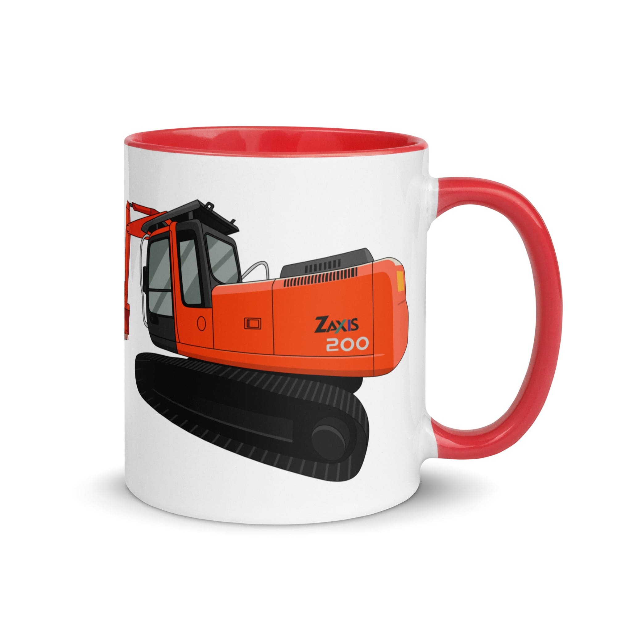 The Tractors Mugs Store Red Hitachi Zaxis 200 Mug with Color Inside Quality Farmers Merch