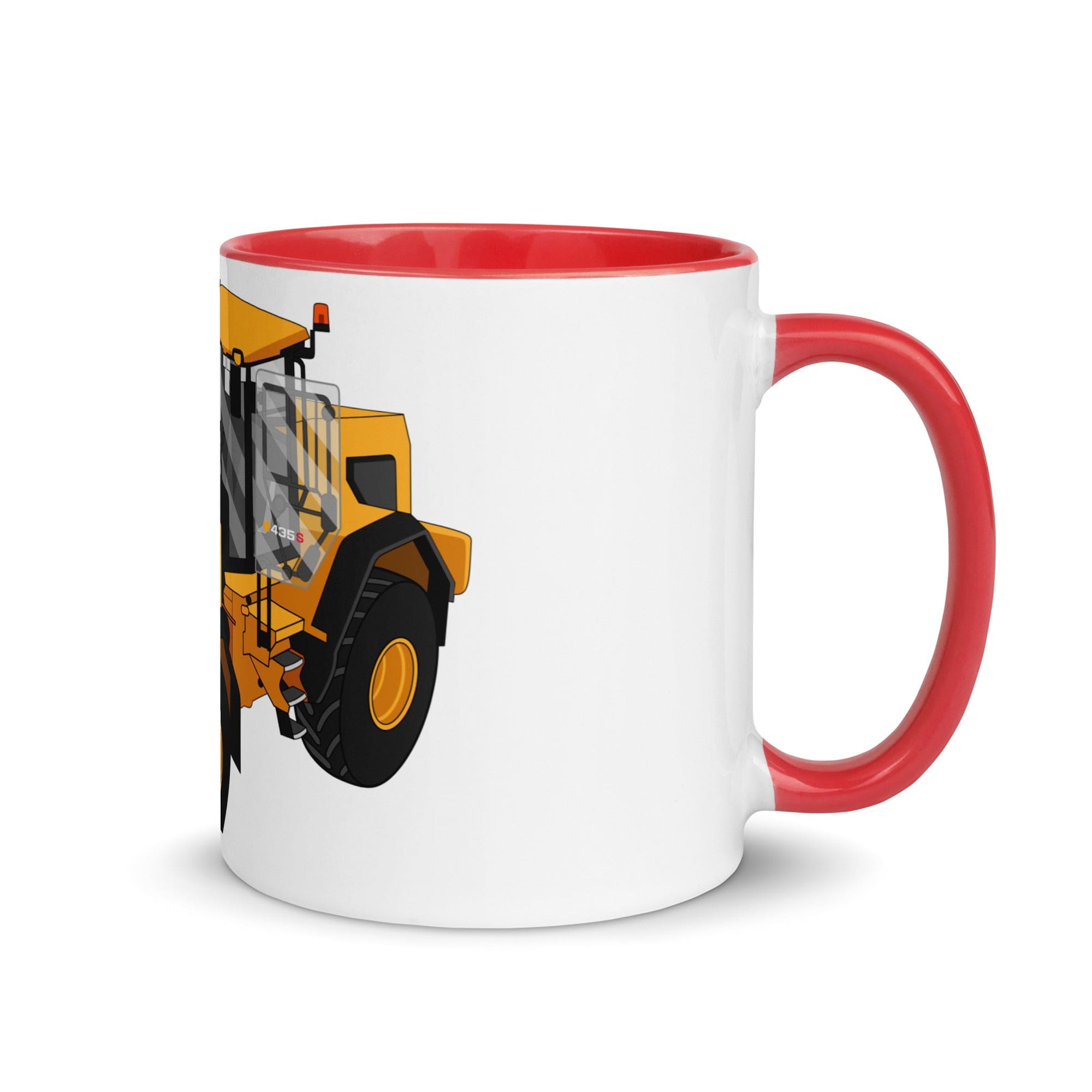 The Tractors Mugs Store Red JCB 435 S Farm Master 2.0 Mug with Color Inside Quality Farmers Merch