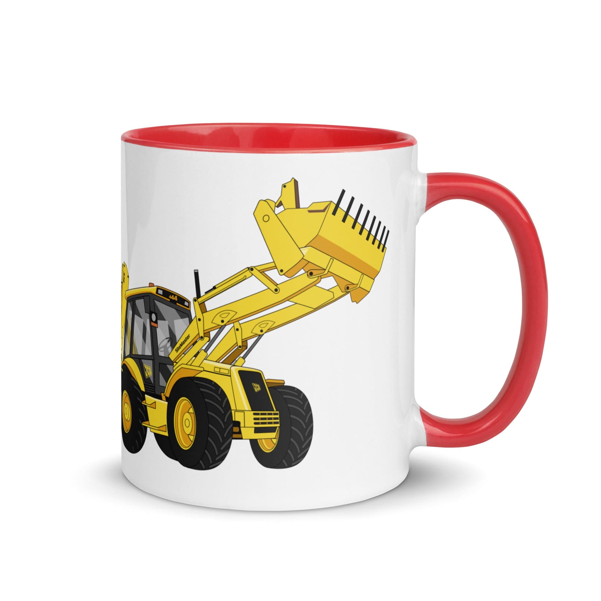 The Tractors Mugs Store Red JCB 4CX Project 8 | Mug with Color Inside Quality Farmers Merch