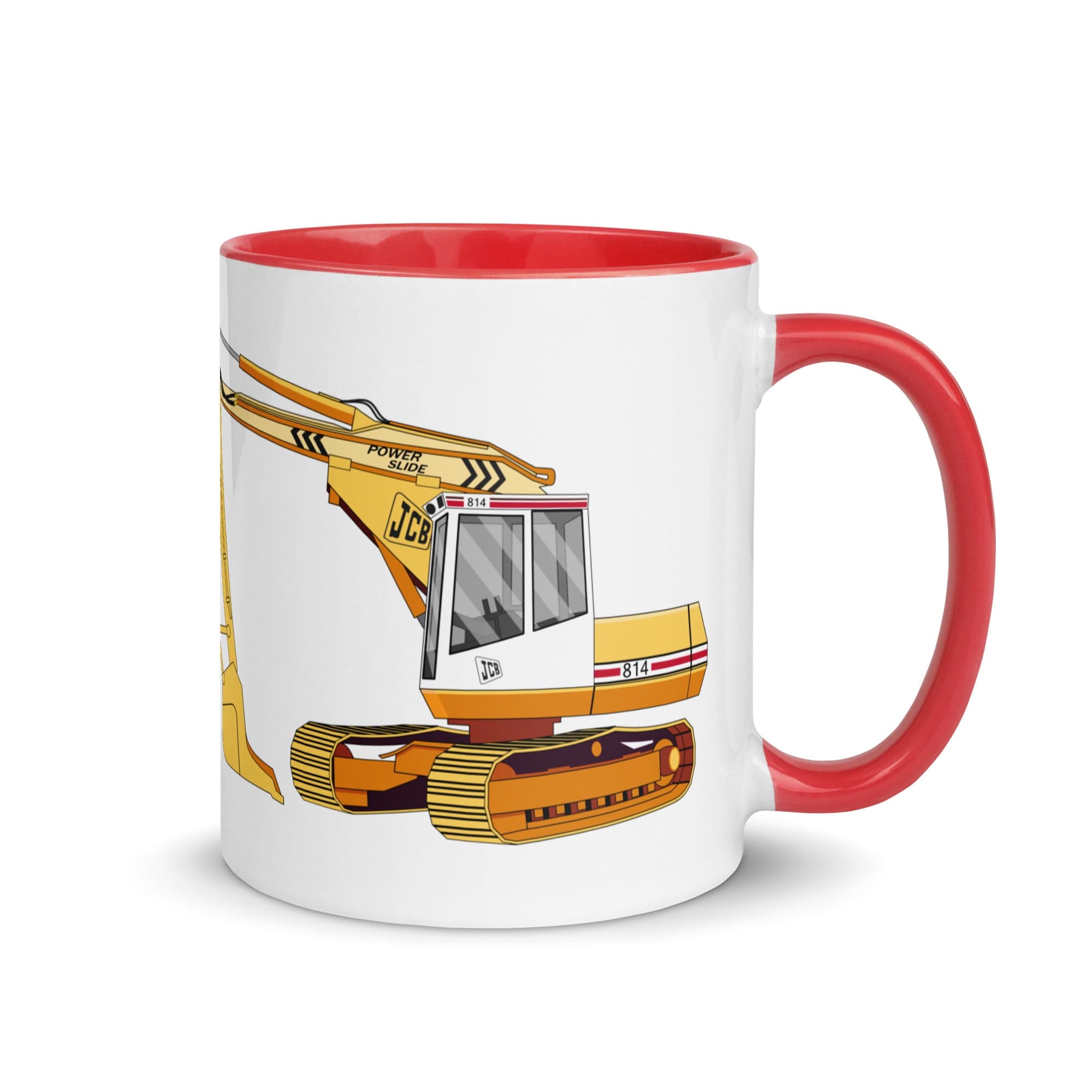 The Tractors Mugs Store Red JCB 814 Super Mug with Color Inside Quality Farmers Merch