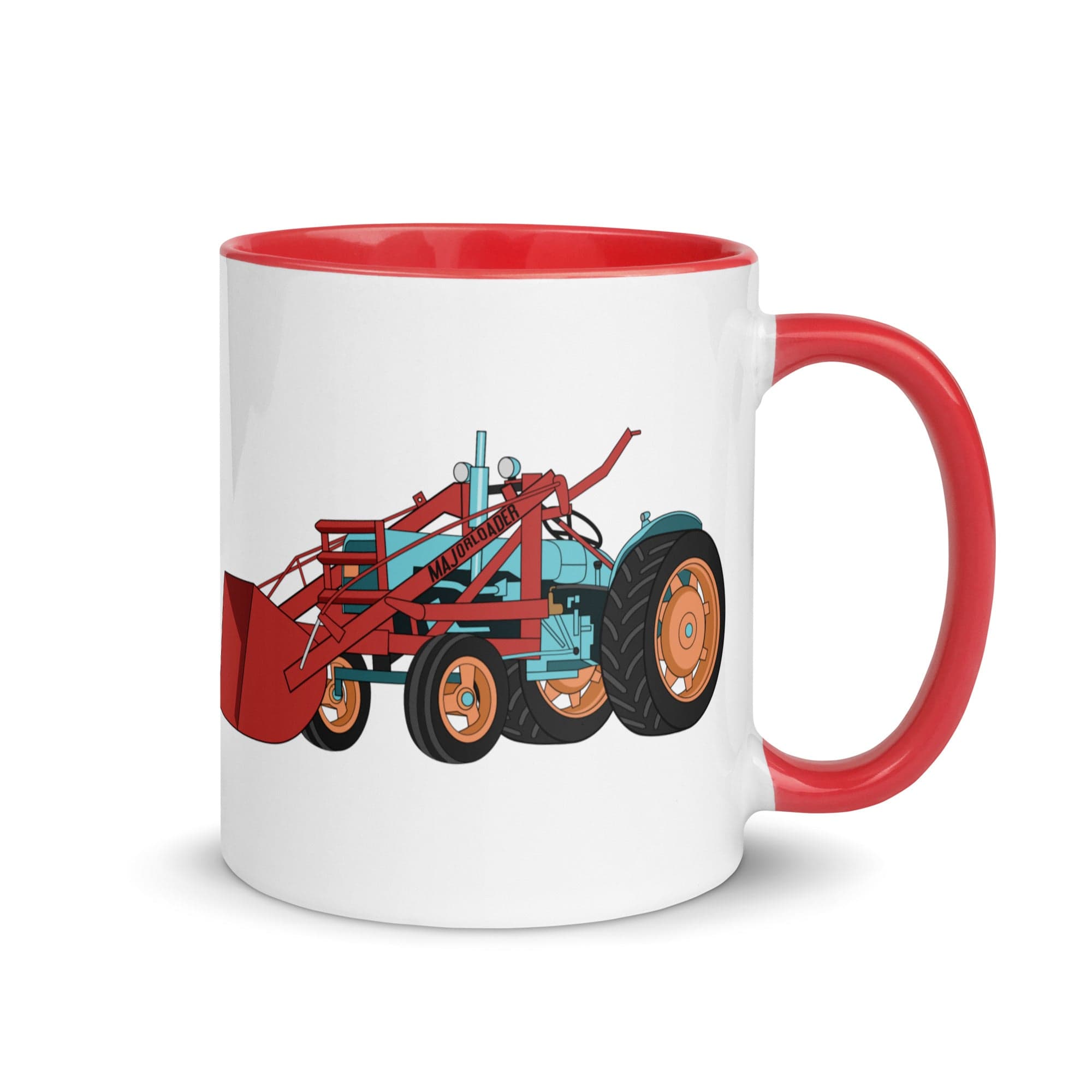 The Tractors Mugs Store Red JCB Major Loader Mug with Color Inside Quality Farmers Merch