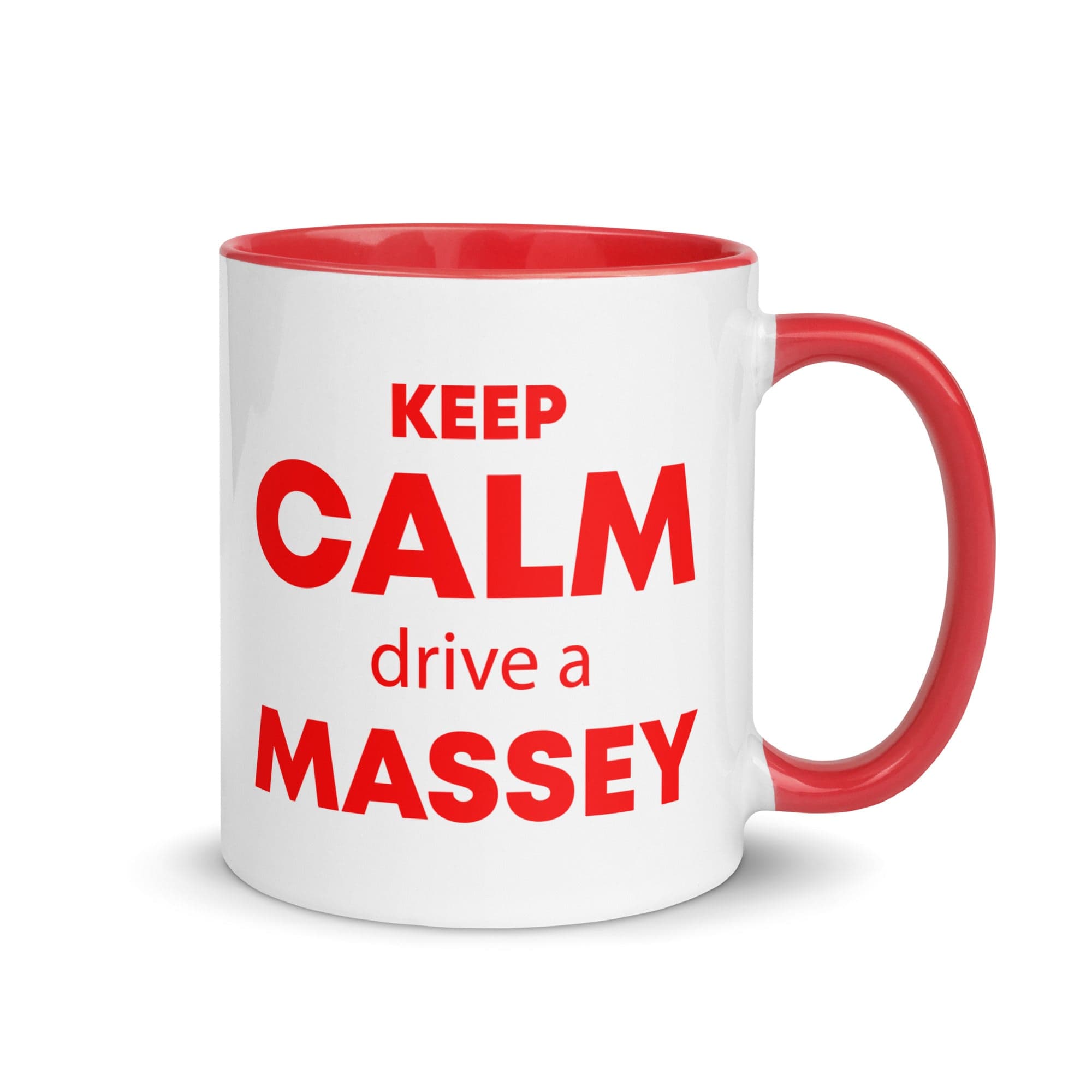 The Tractors Mugs Store Red KEEP CALM drive a MASSEY Mug with Color Inside Quality Farmers Merch