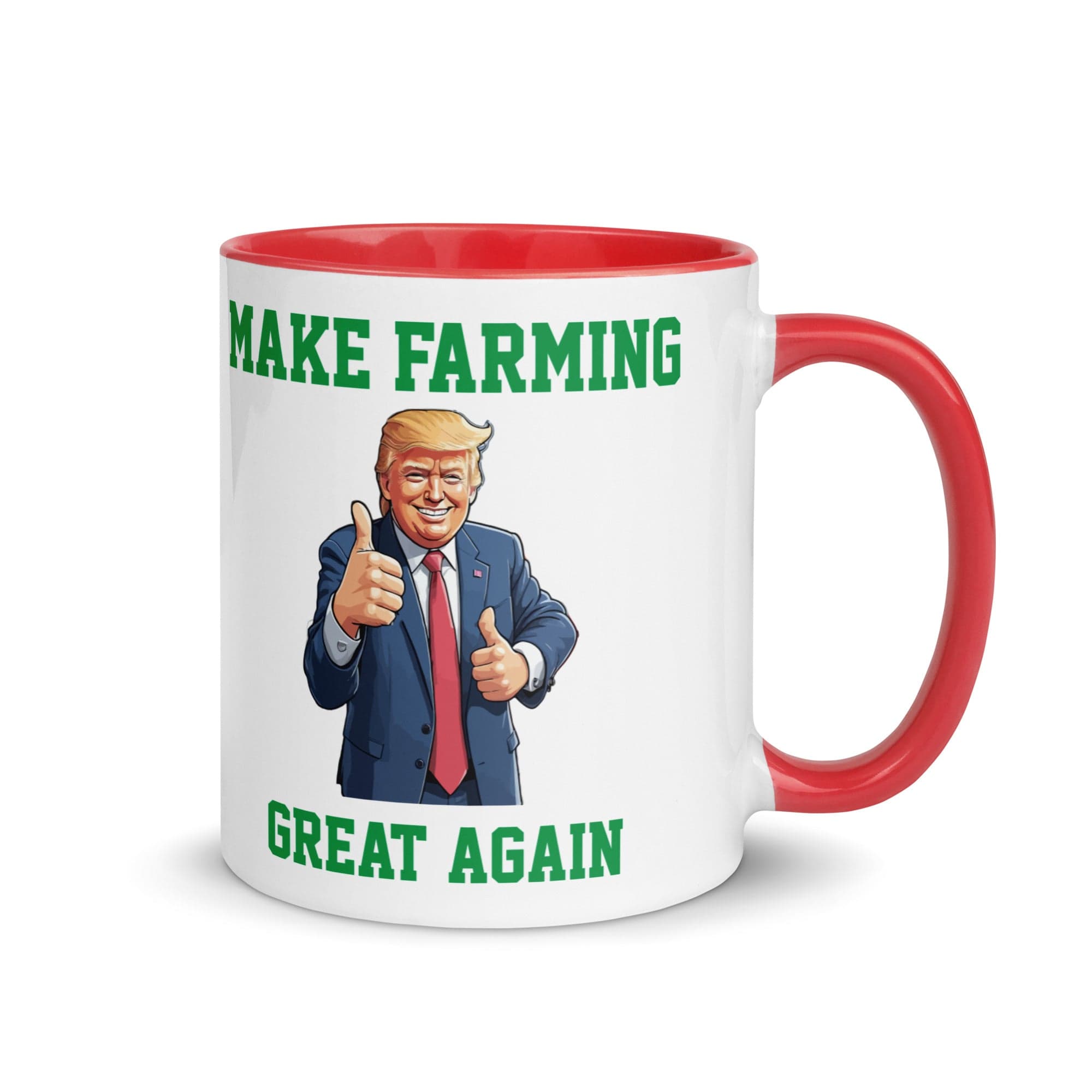 The Tractors Mugs Store Red Make Farming Great Again Mug with Color Inside Quality Farmers Merch