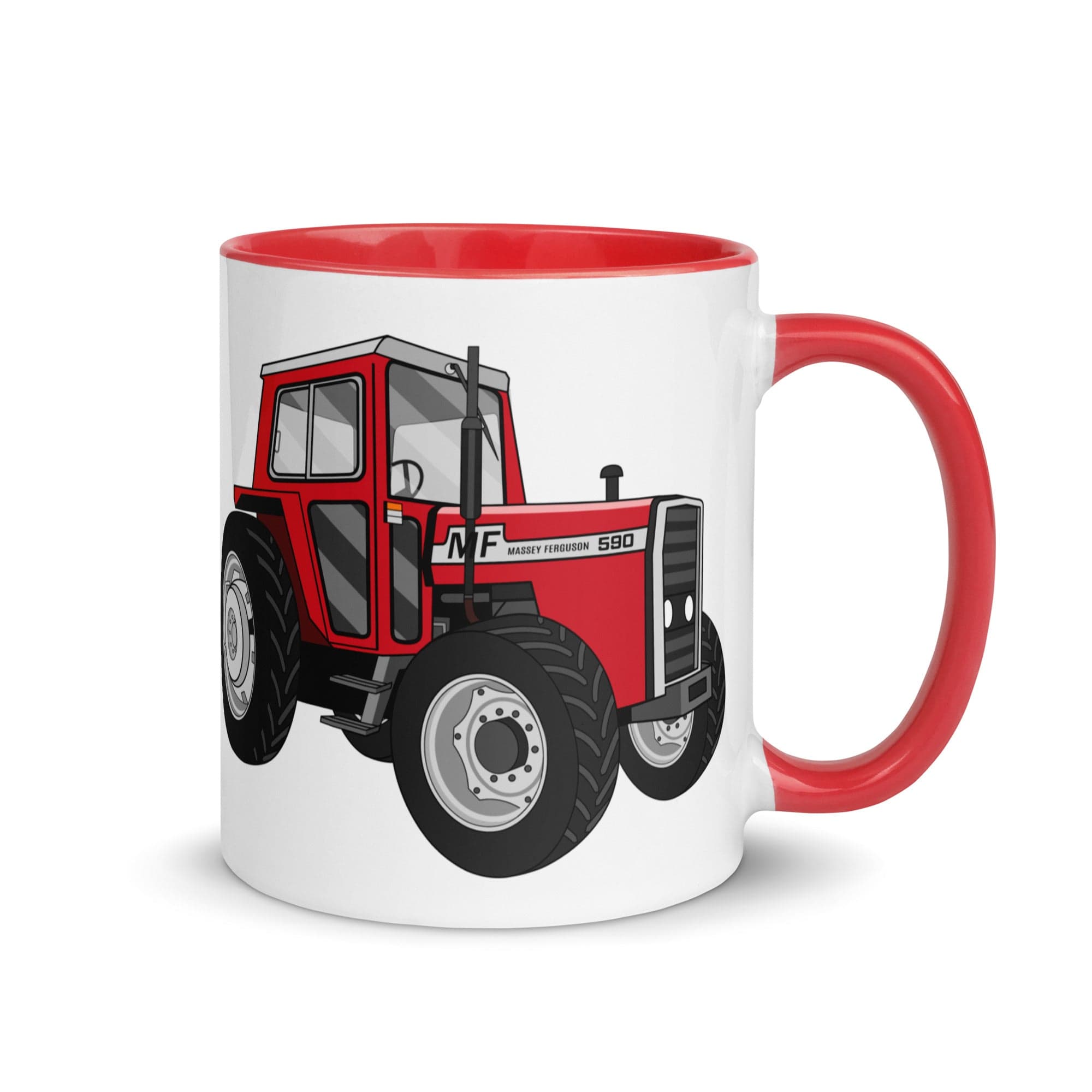 The Tractors Mugs Store Red Massey 590 4WD Mug with Color Inside Quality Farmers Merch