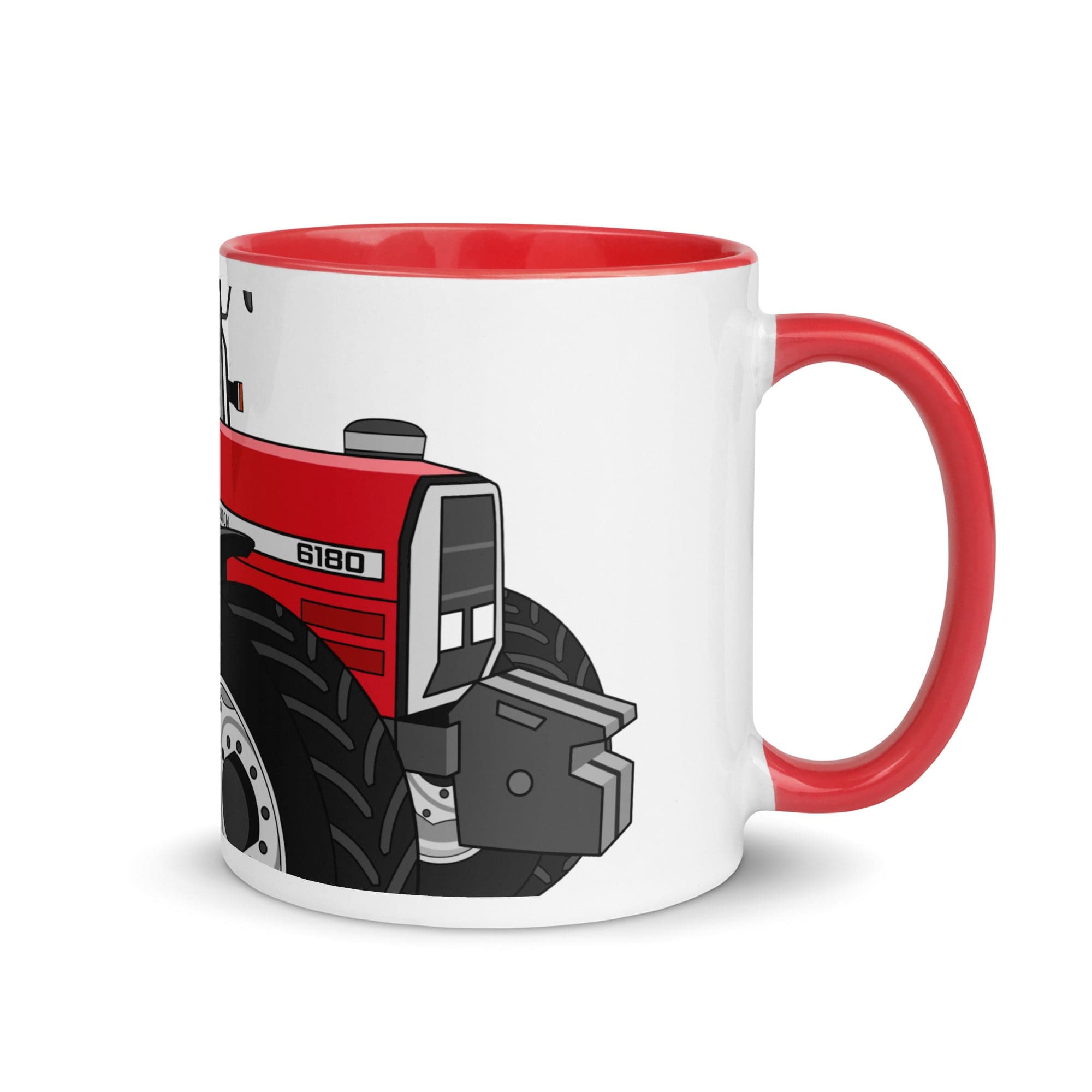 The Tractors Mugs Store Red Massey Ferguson 6180 2.0 Mug with Color Inside Quality Farmers Merch