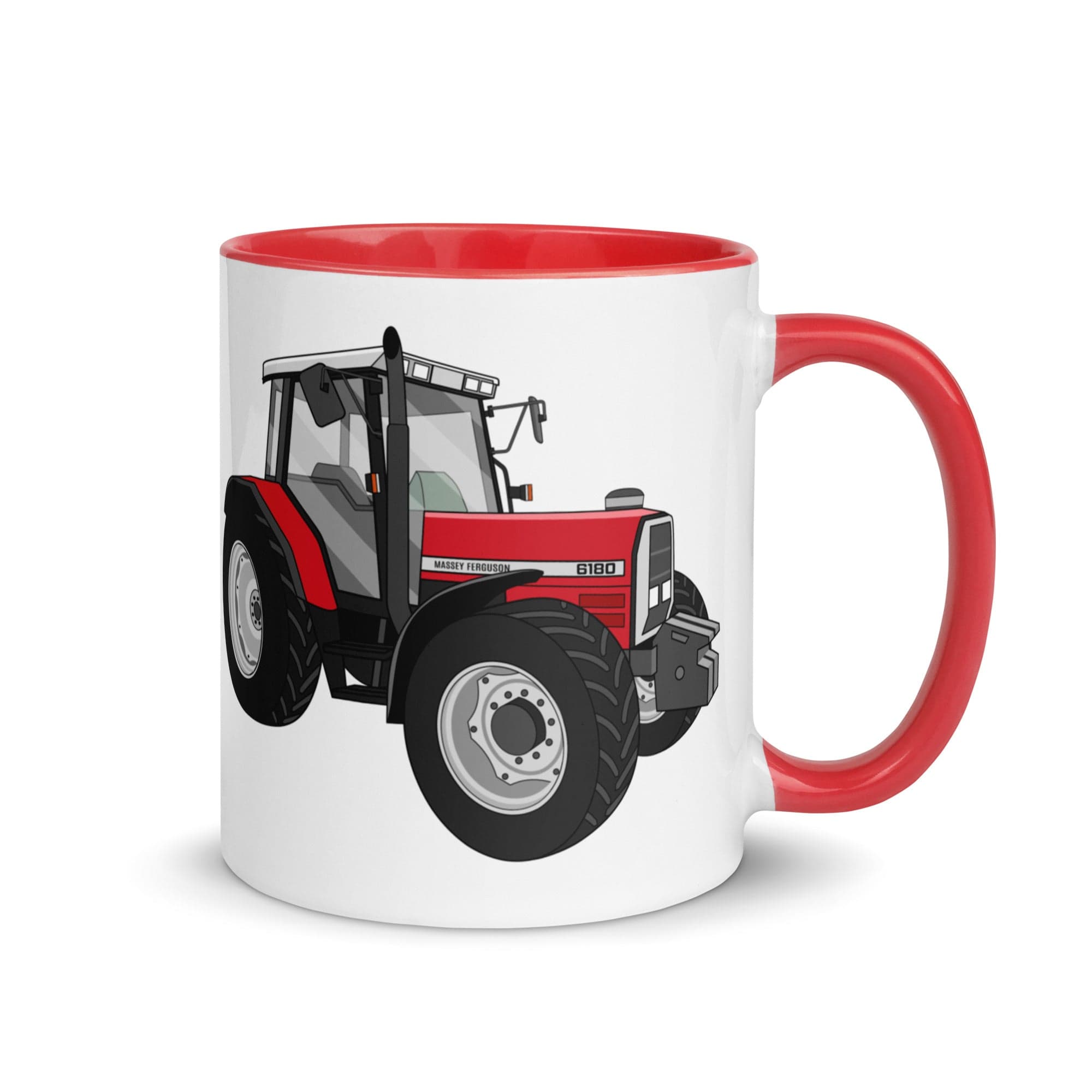 The Tractors Mugs Store Red Massey Ferguson 6180 Mug with Color Inside Quality Farmers Merch