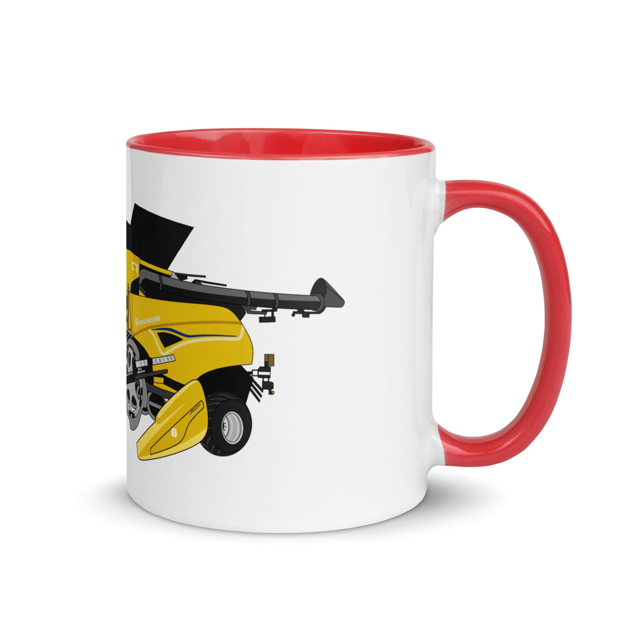 The Tractors Mugs Store Red New Holland CR Combine Harvester (2004) 2.0 Mug with Color Inside Quality Farmers Merch