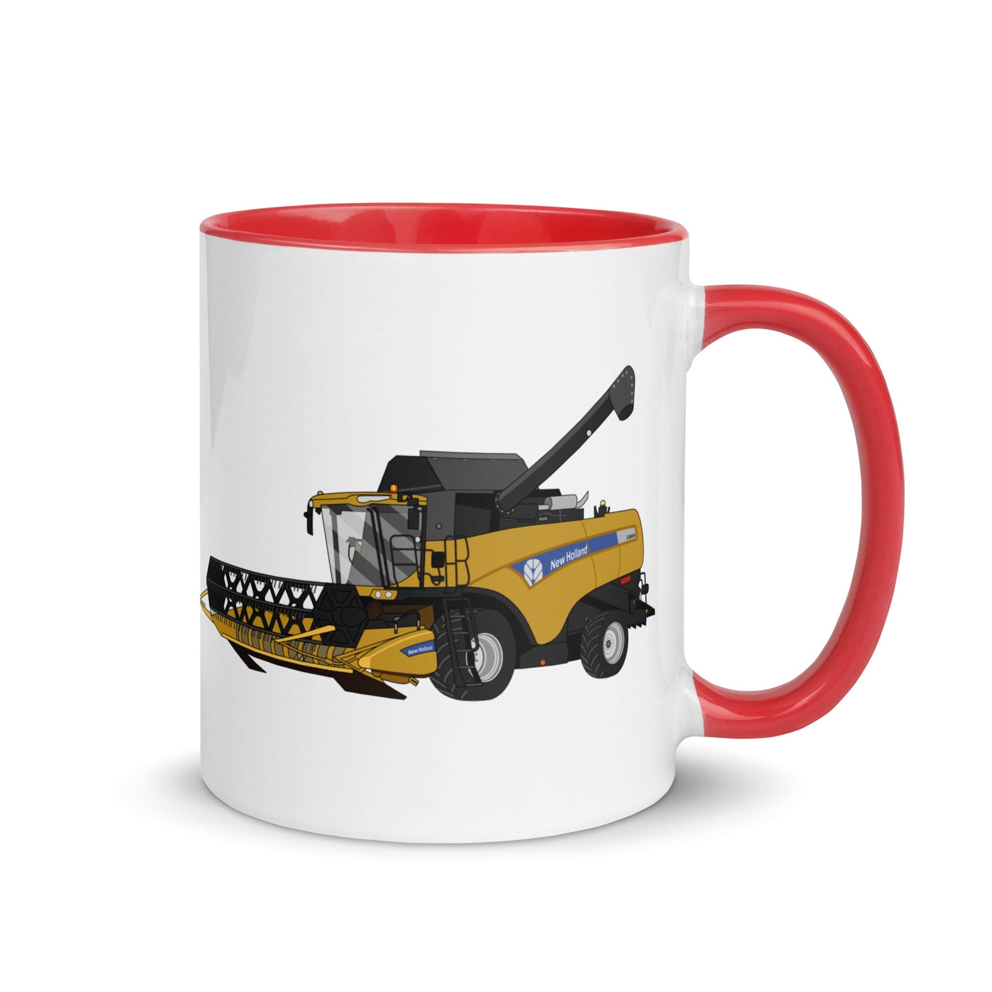The Tractors Mugs Store Red New Holland CX 8060 Combine Harvester Mug with Color Inside Quality Farmers Merch