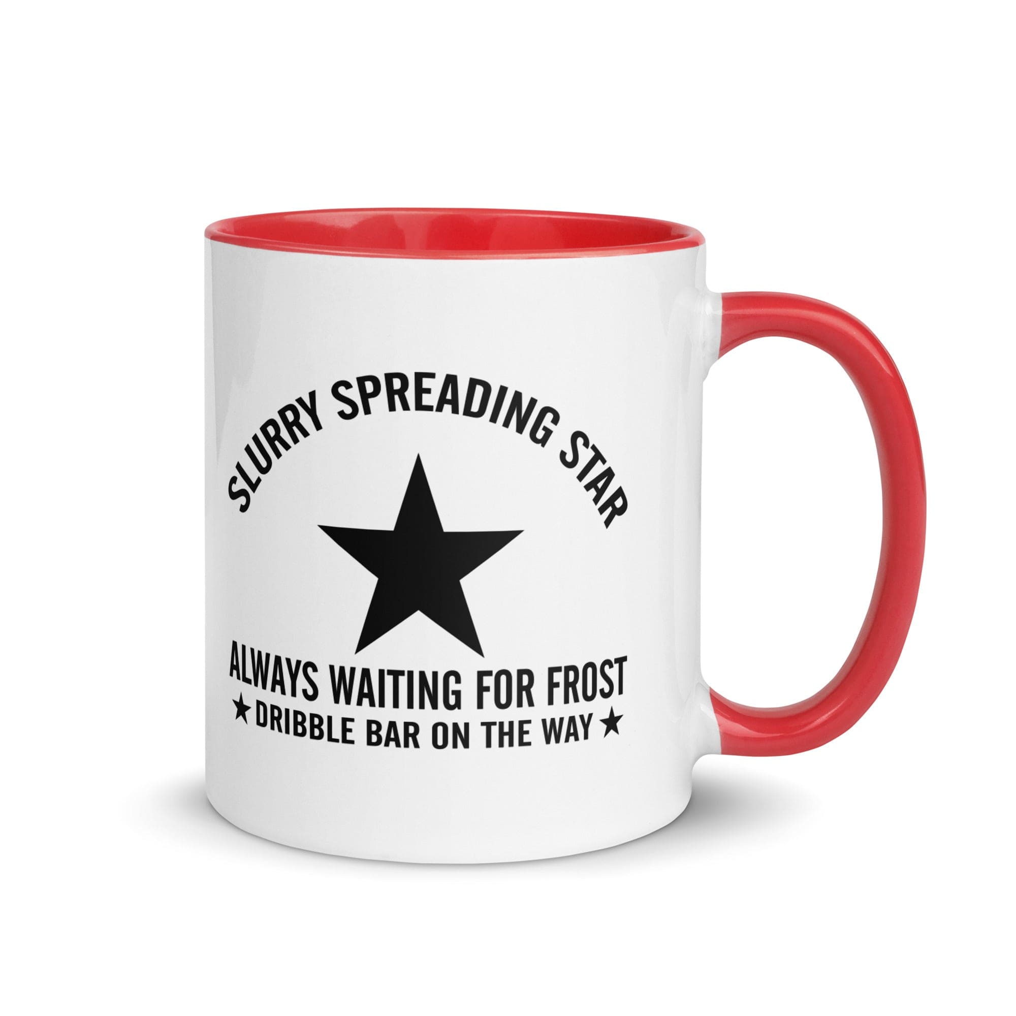 The Tractors Mugs Store Red Slurry Star Mug with Color Inside Quality Farmers Merch