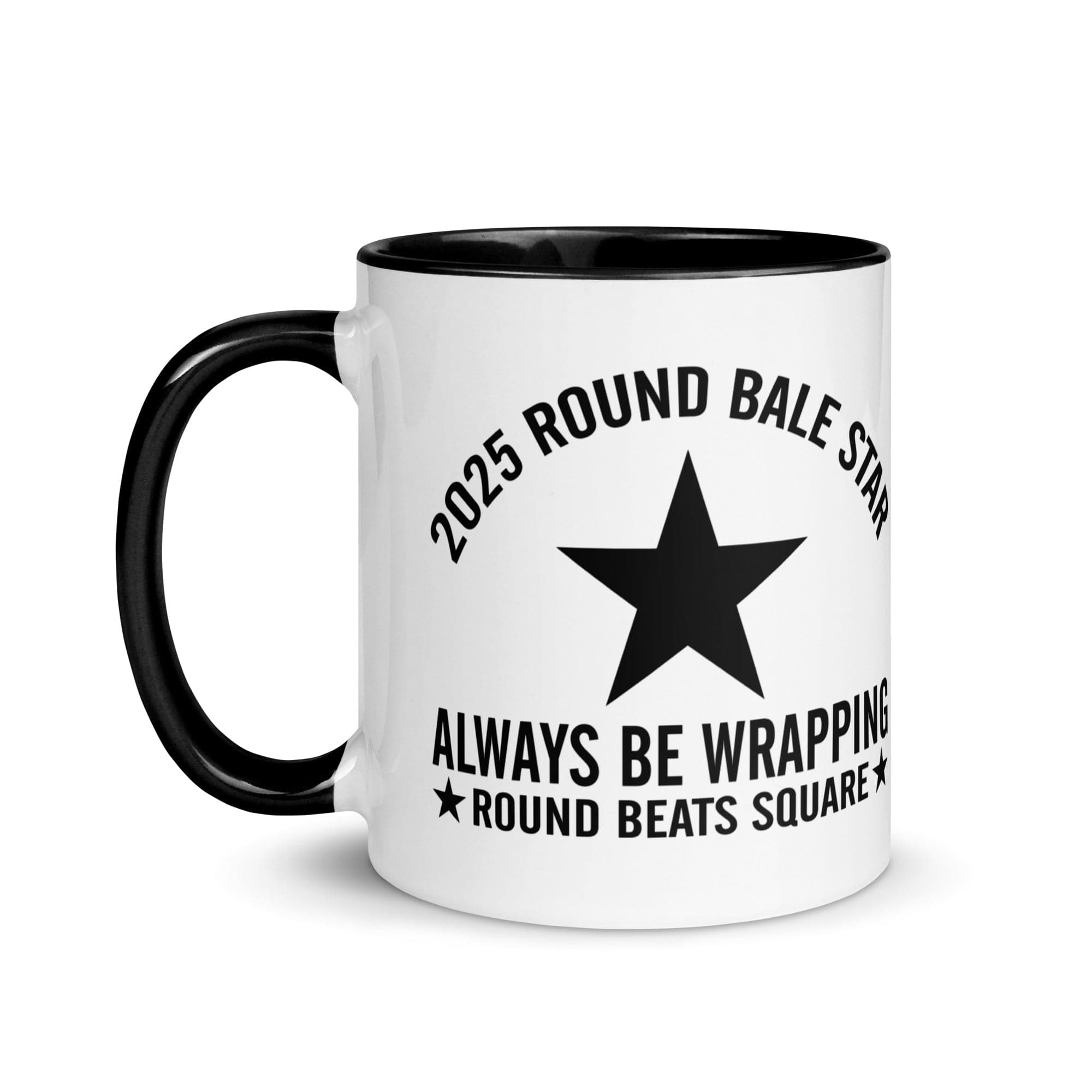 The Tractors Mugs Store Round Bale Star Mug with Color Inside Quality Farmers Merch