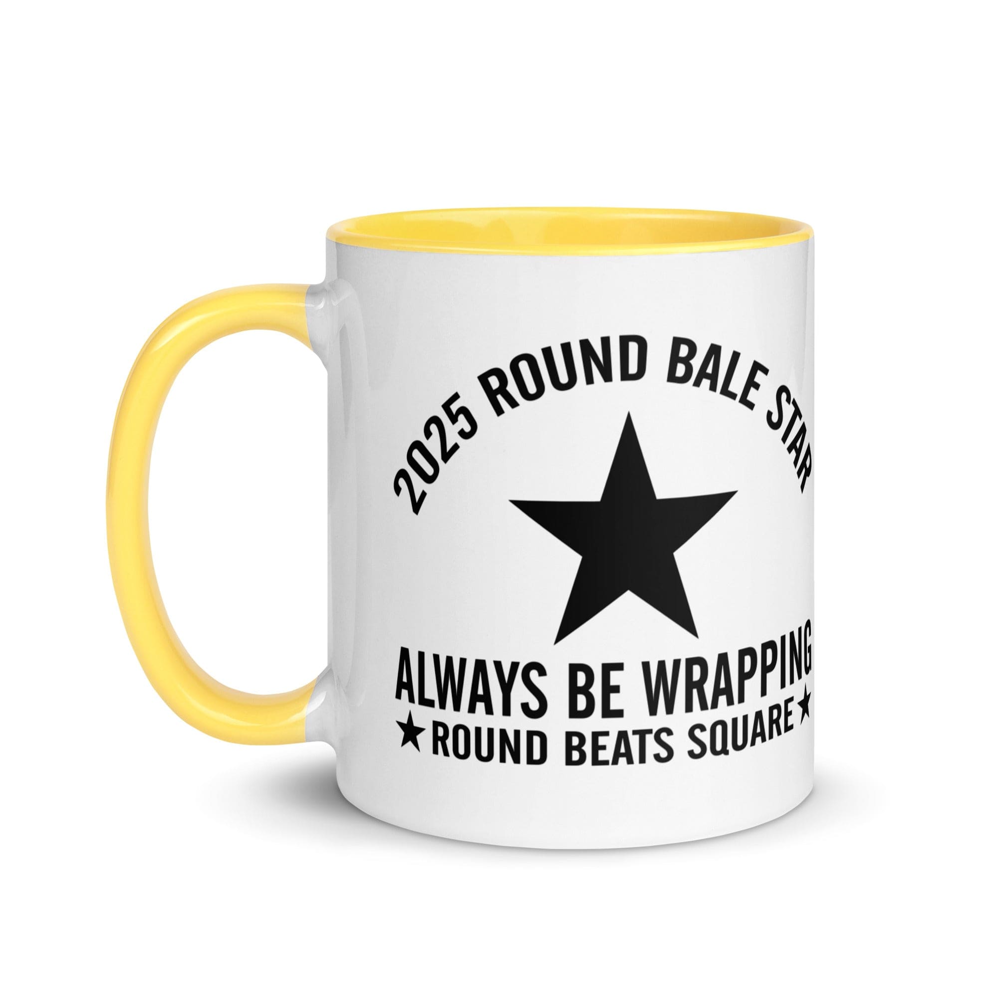 The Tractors Mugs Store Round Bale Star Mug with Color Inside Quality Farmers Merch