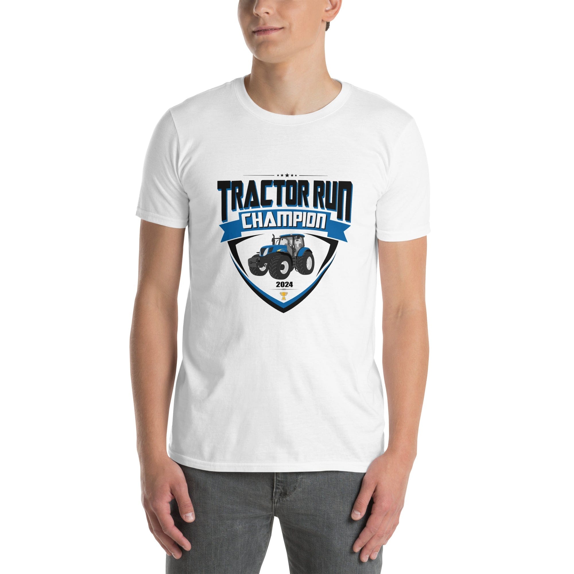The Tractors Mugs Store S Tractor Run Champion mens Short-Sleeve Unisex T-Shirt Quality Farmers Merch