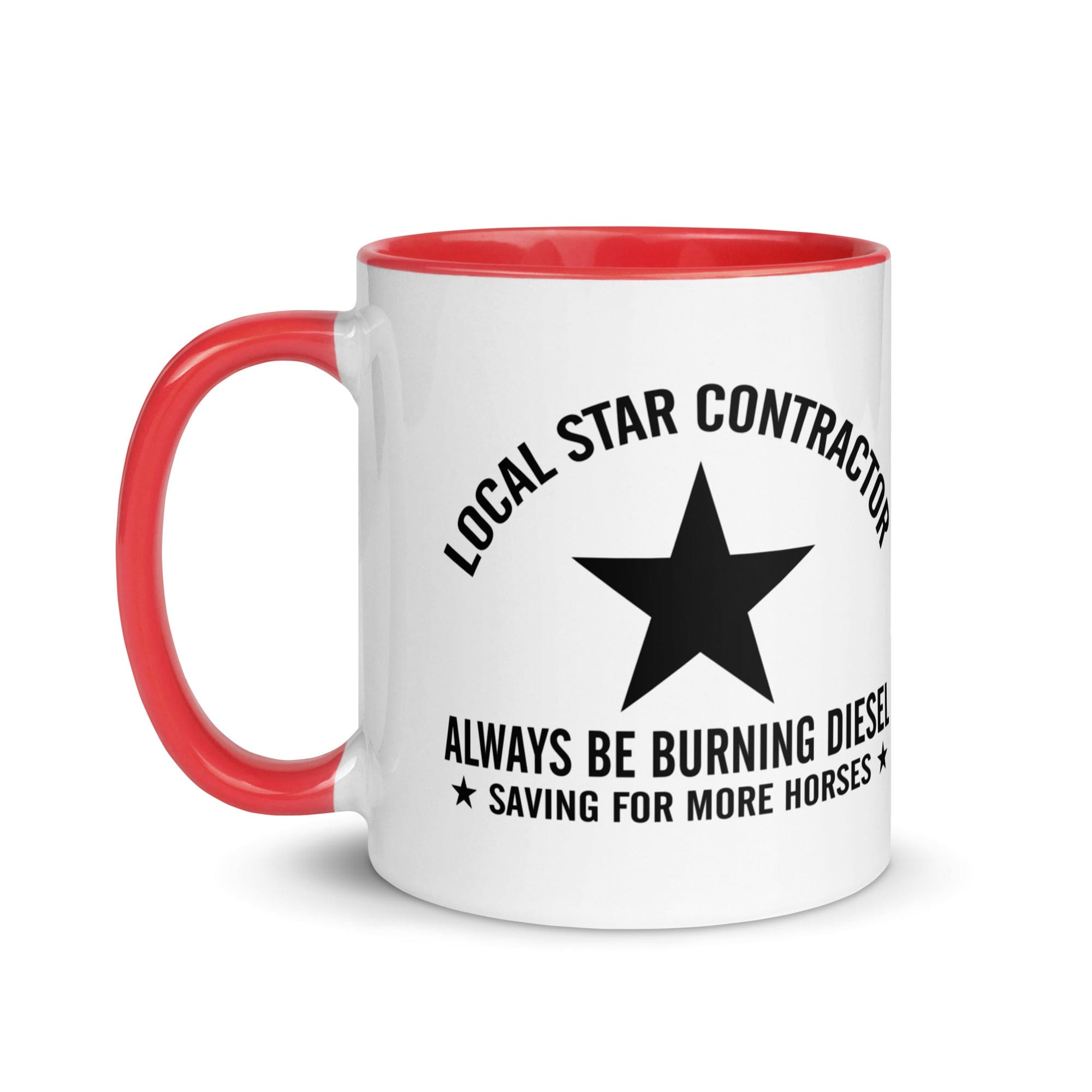 The Tractors Mugs Store Star Contractor Mug with Color Inside Quality Farmers Merch