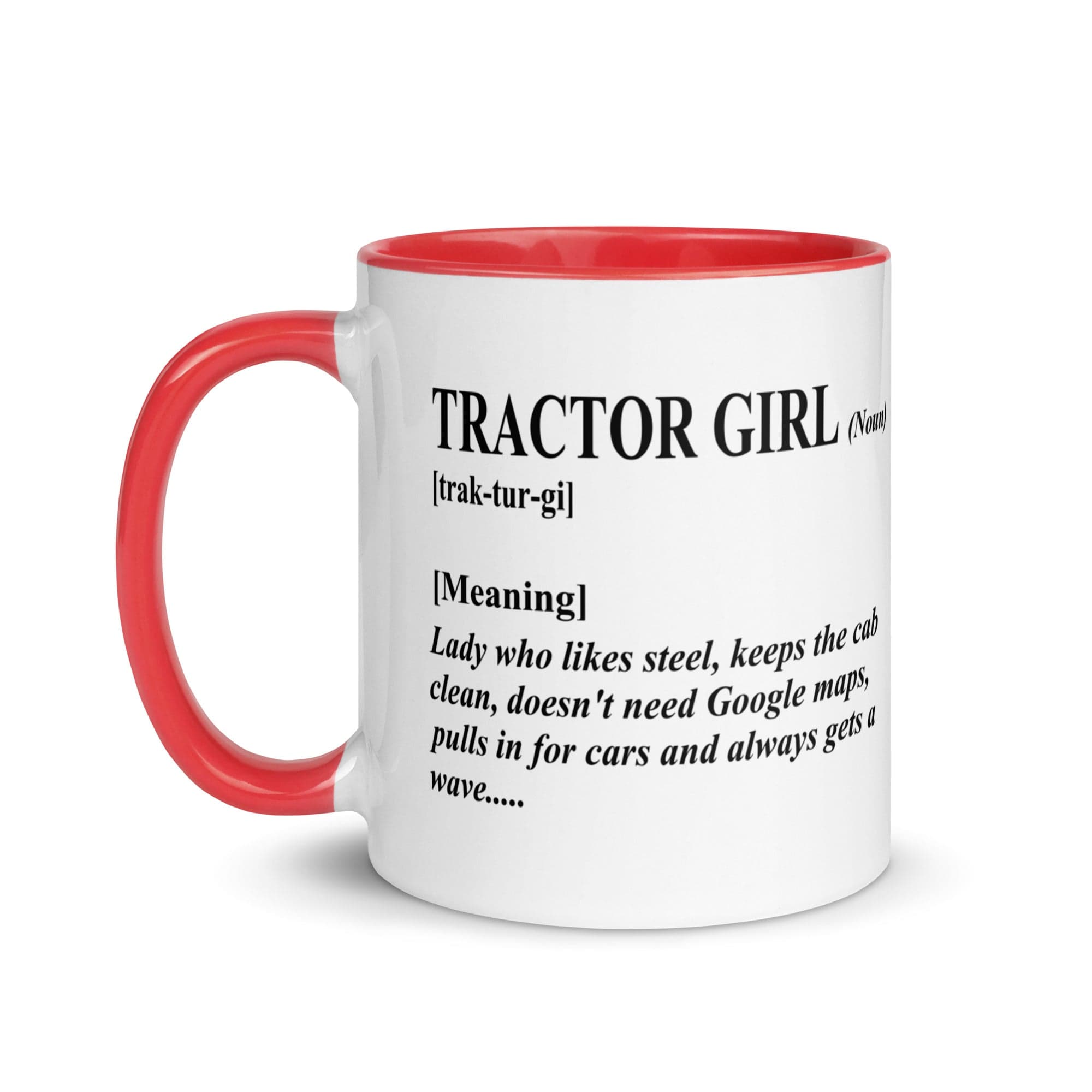 The Tractors Mugs Store Tractor Girl Mug with Color Inside Quality Farmers Merch