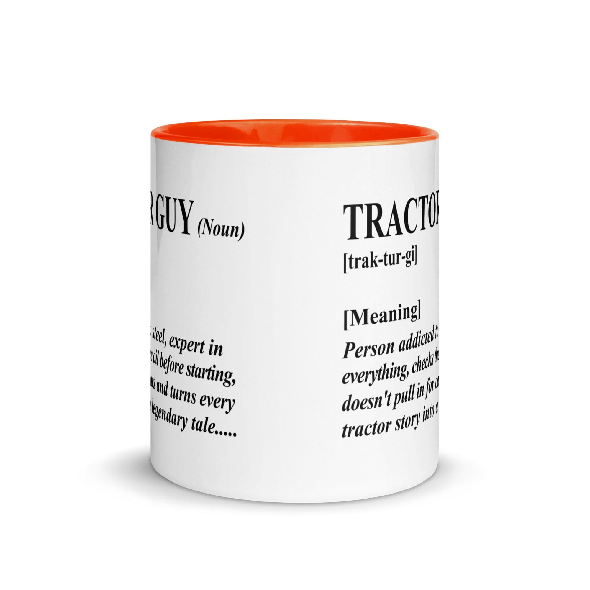 The Tractors Mugs Store Tractor Guy Mug with Color Inside Quality Farmers Merch