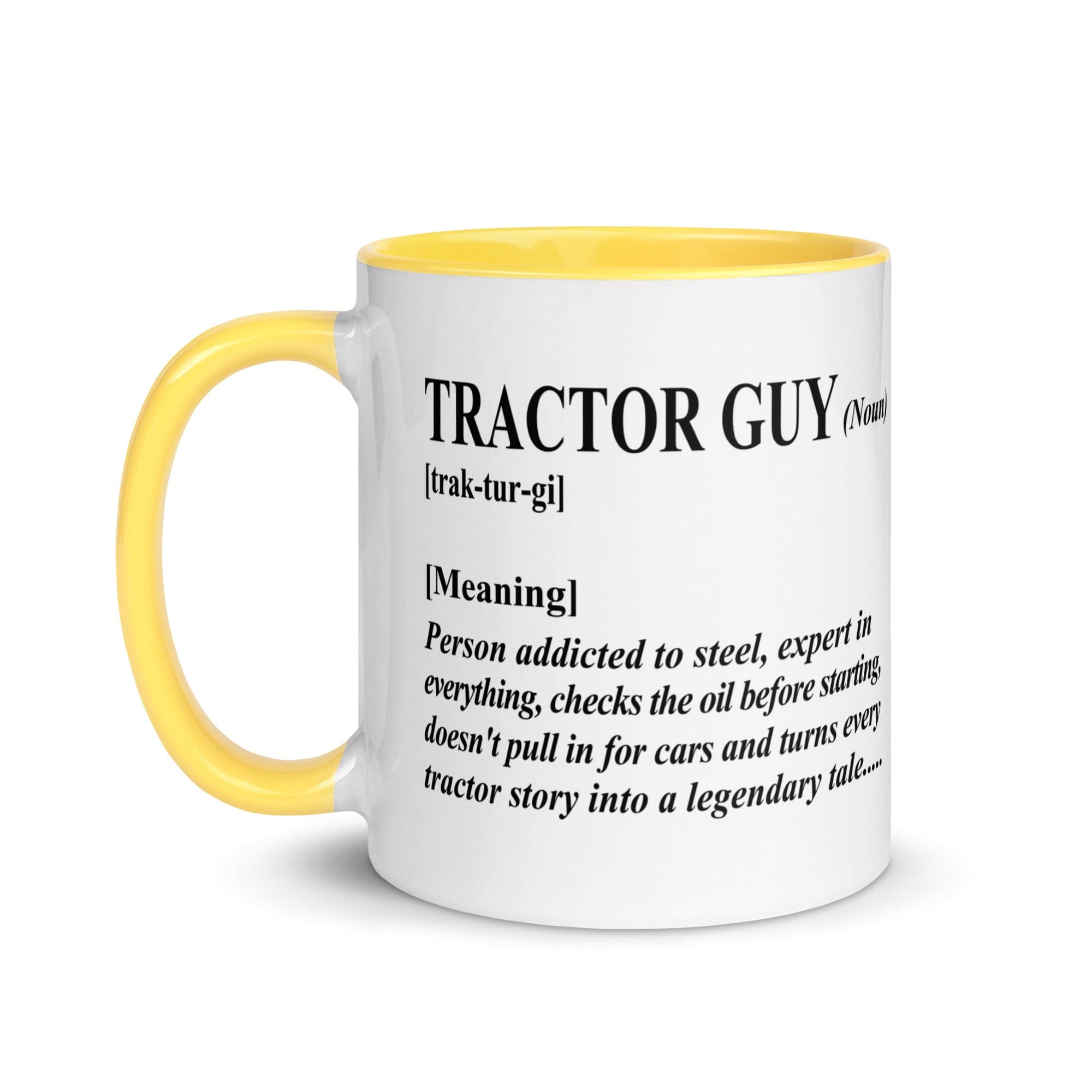 The Tractors Mugs Store Tractor Guy Mug with Color Inside Quality Farmers Merch