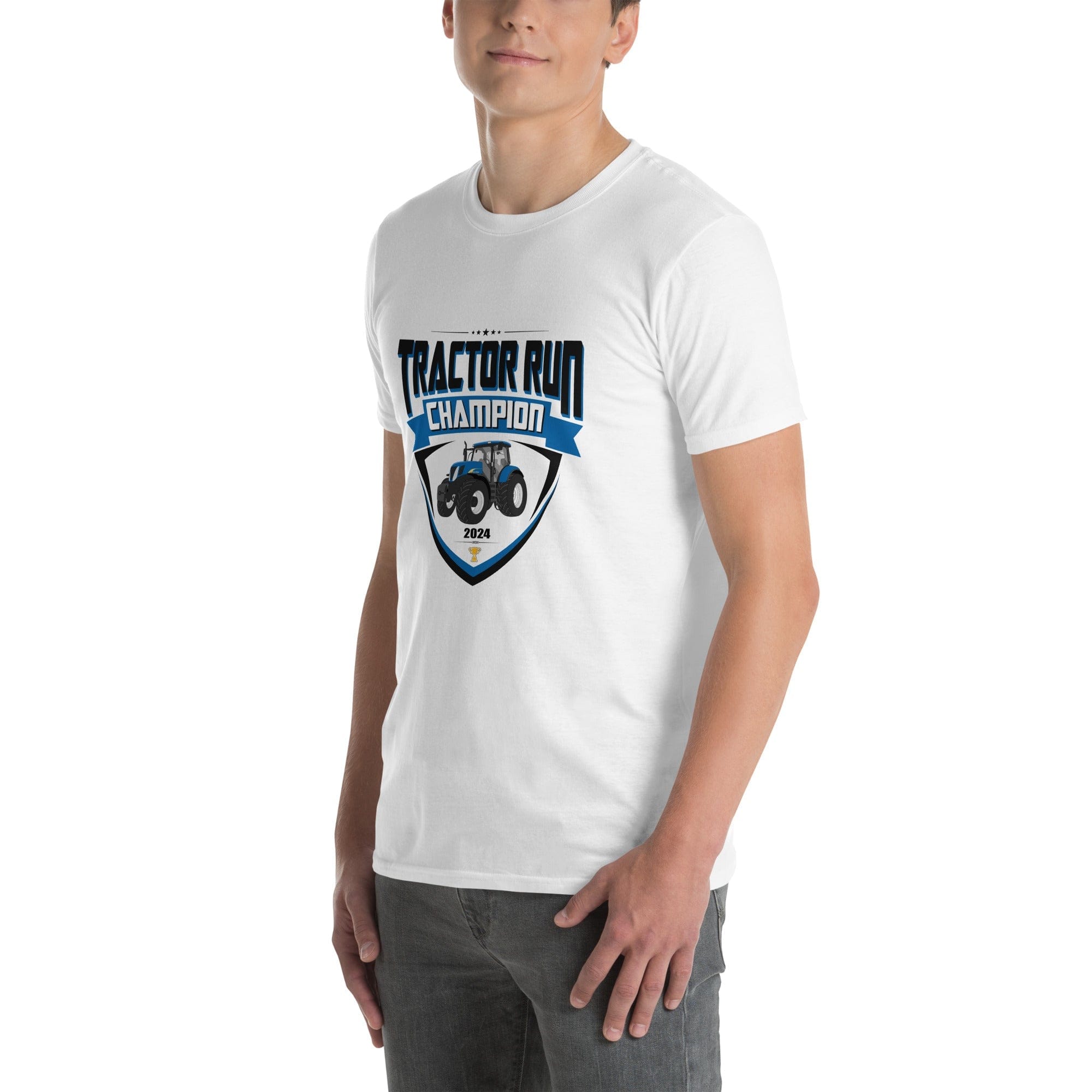 The Tractors Mugs Store Tractor Run Champion mens Short-Sleeve Unisex T-Shirt Quality Farmers Merch