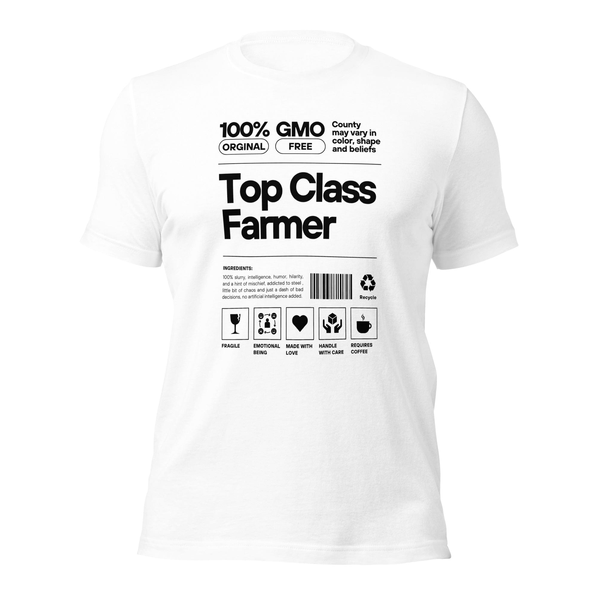 The Tractors Mugs Store White / XS Top Class Farmer Unisex t-shirt Quality Farmers Merch