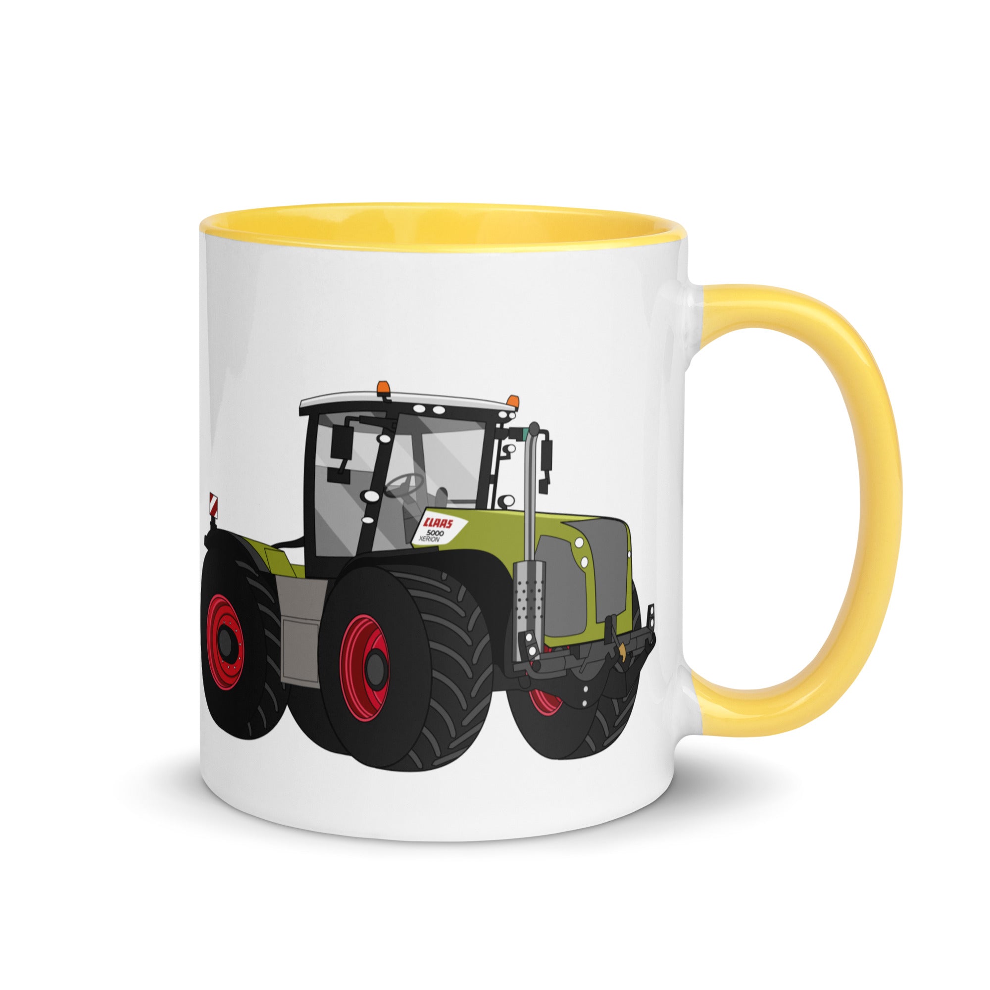 The Tractors Mugs Store Yellow Class Xerion 5000 Tractor VC Mug with Color Inside Quality Farmers Merch