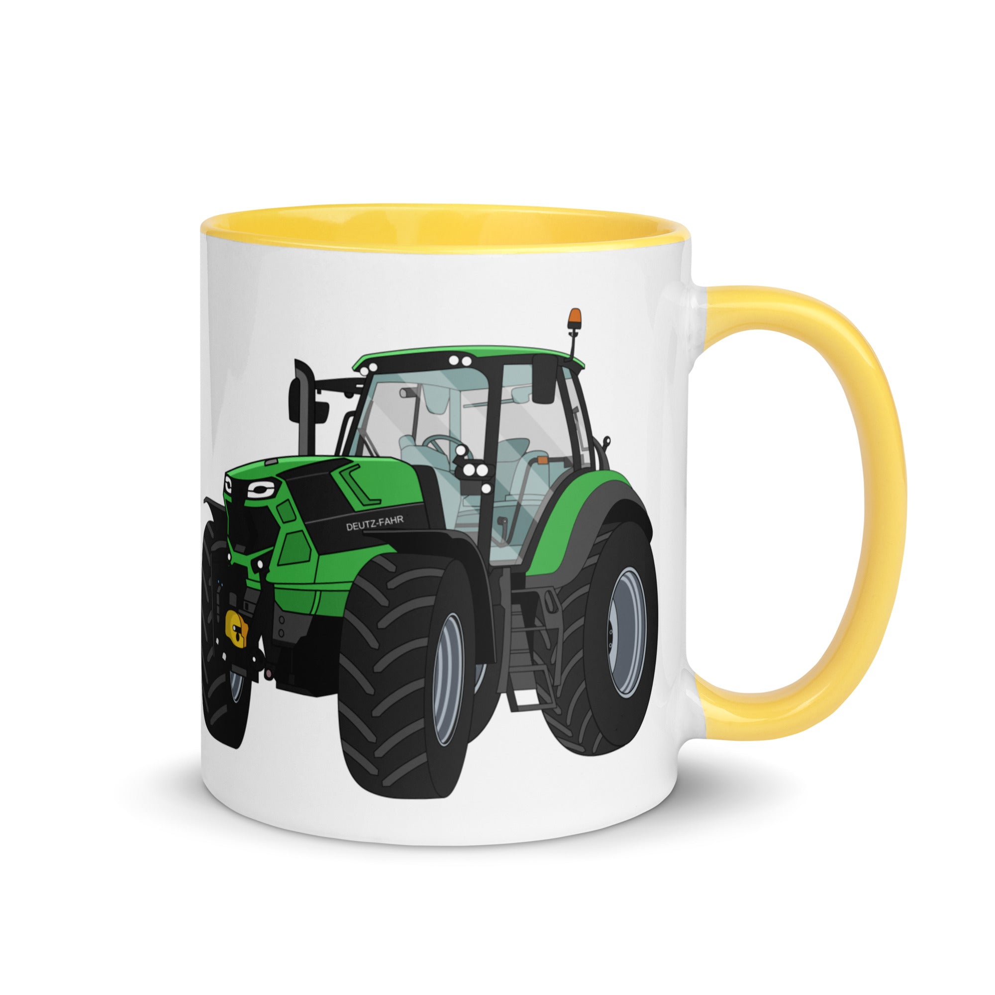 The Tractors Mugs Store Yellow Deutz - Fahr Agrotron 7250 Ttv Mug with Color Inside Quality Farmers Merch